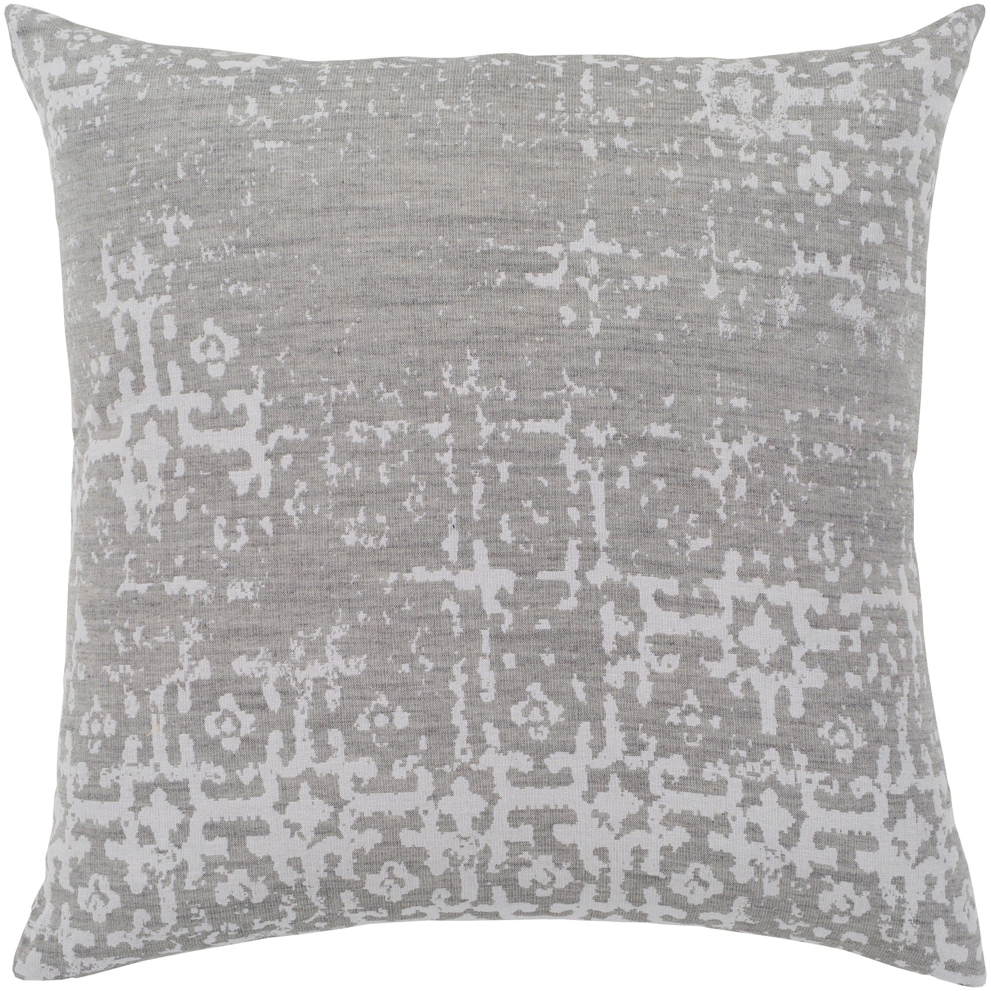 Livabliss Leopold Grey & White Poly Fill Throw Pillow (20 x 20)
