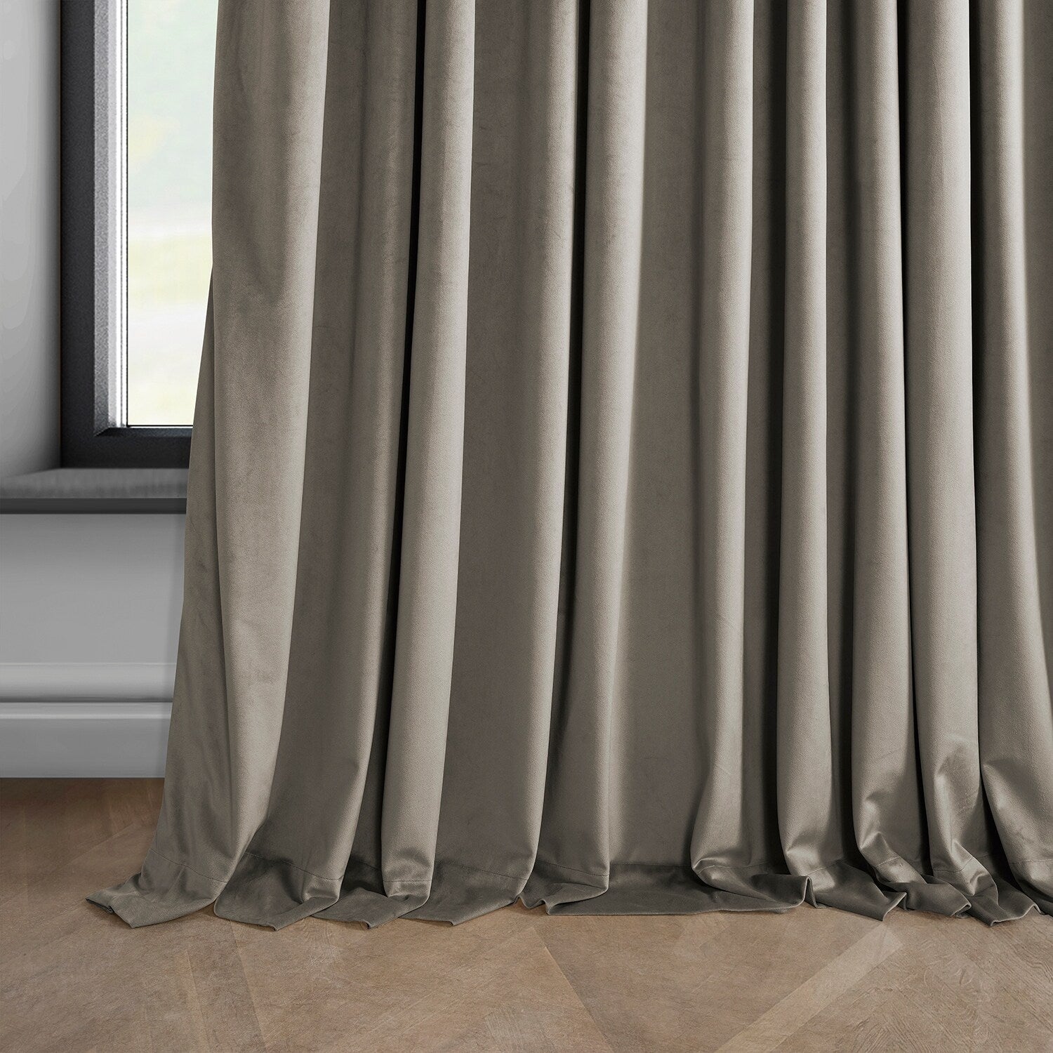 Exclusive Fabrics Extra Wide Heritage Plush Velvet Room Darkening Curtain (1 Panel)