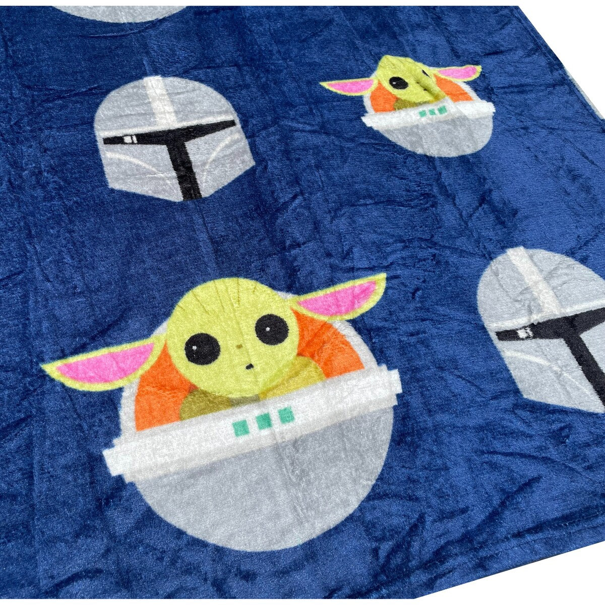 Navy Blue Baby Yoda Star Wars Soft Silk Touch Throw Sofa Picnic Blanket - 40 x 50