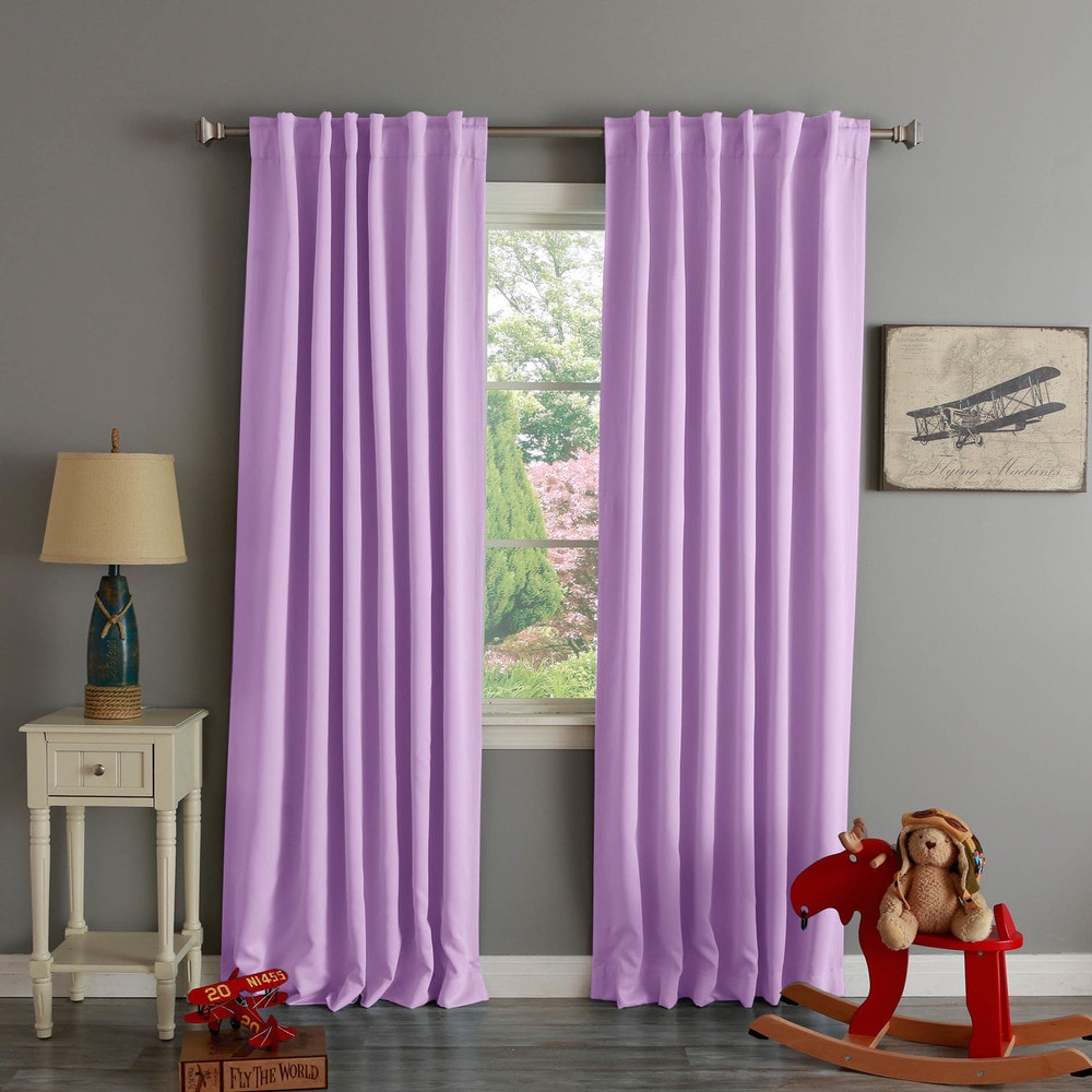 Aurora Home Solid Insulated Thermal Blackout Curtain Panel Pair - 52 x 120