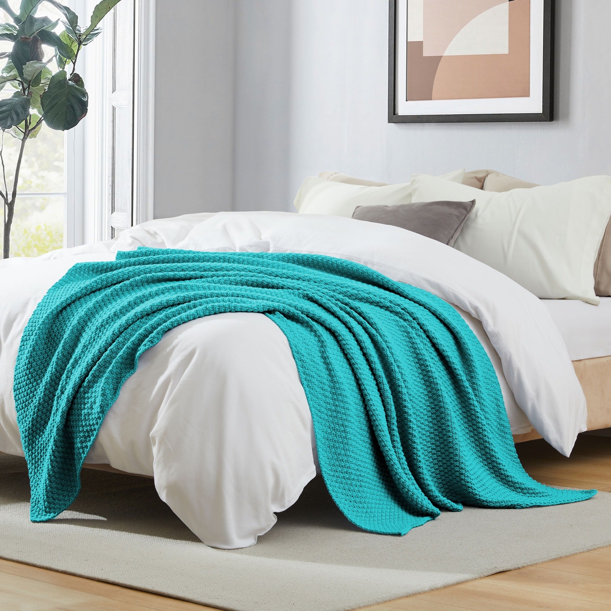 Lightweight and Soft Knit Throw Blanket for Couch