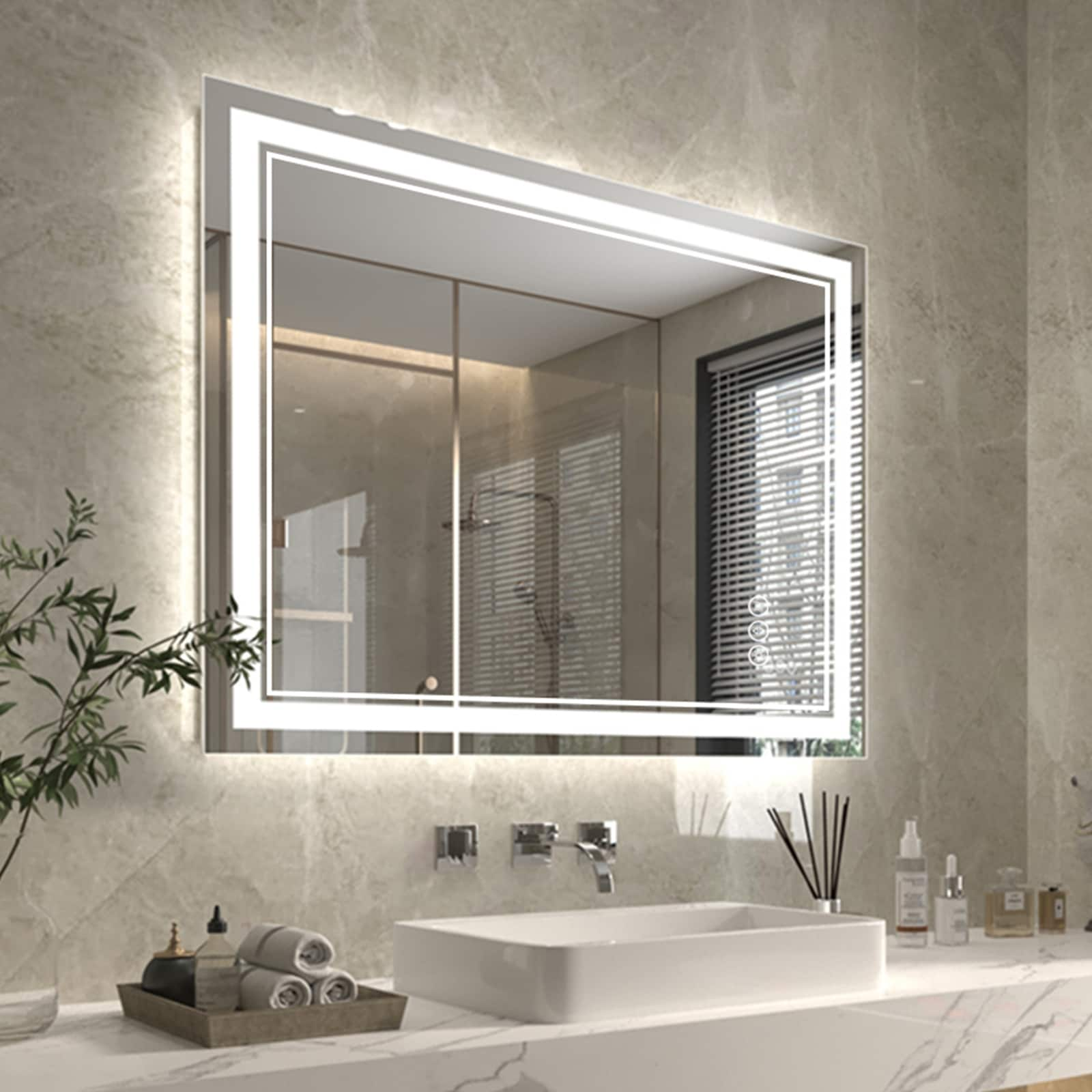 ExBrite Anti-Fog LED Bathroom Mirror with Endless Dimming