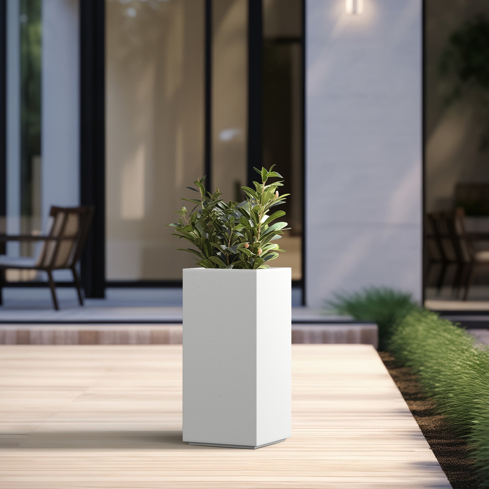 Tall Concrete Rectangle Plant Boxes / Large Indoor and Outdoor Flower Planters