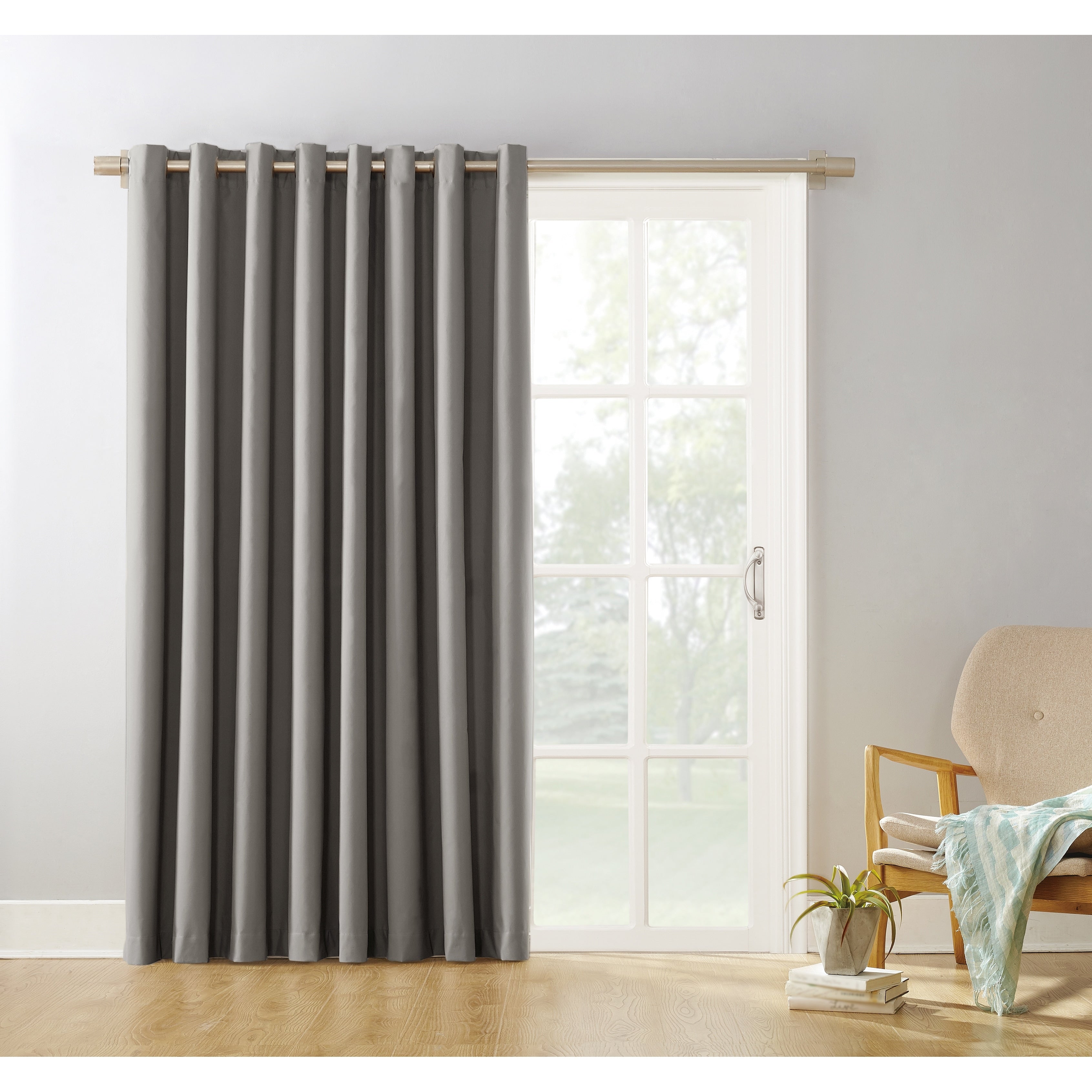 Sun Zero Hayden Patio Extra-Wide Blackout Grommet Sliding Patio Door Curtain Panel, Single Panel