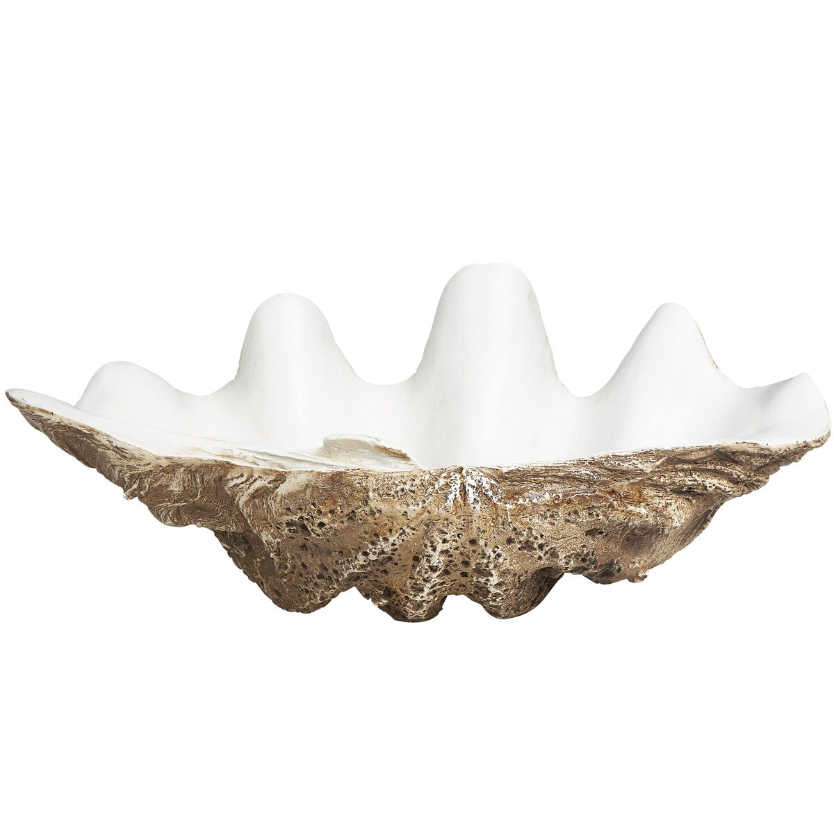 Polystone Shell Decorative Decorative Bowl - White - Roche River Decor