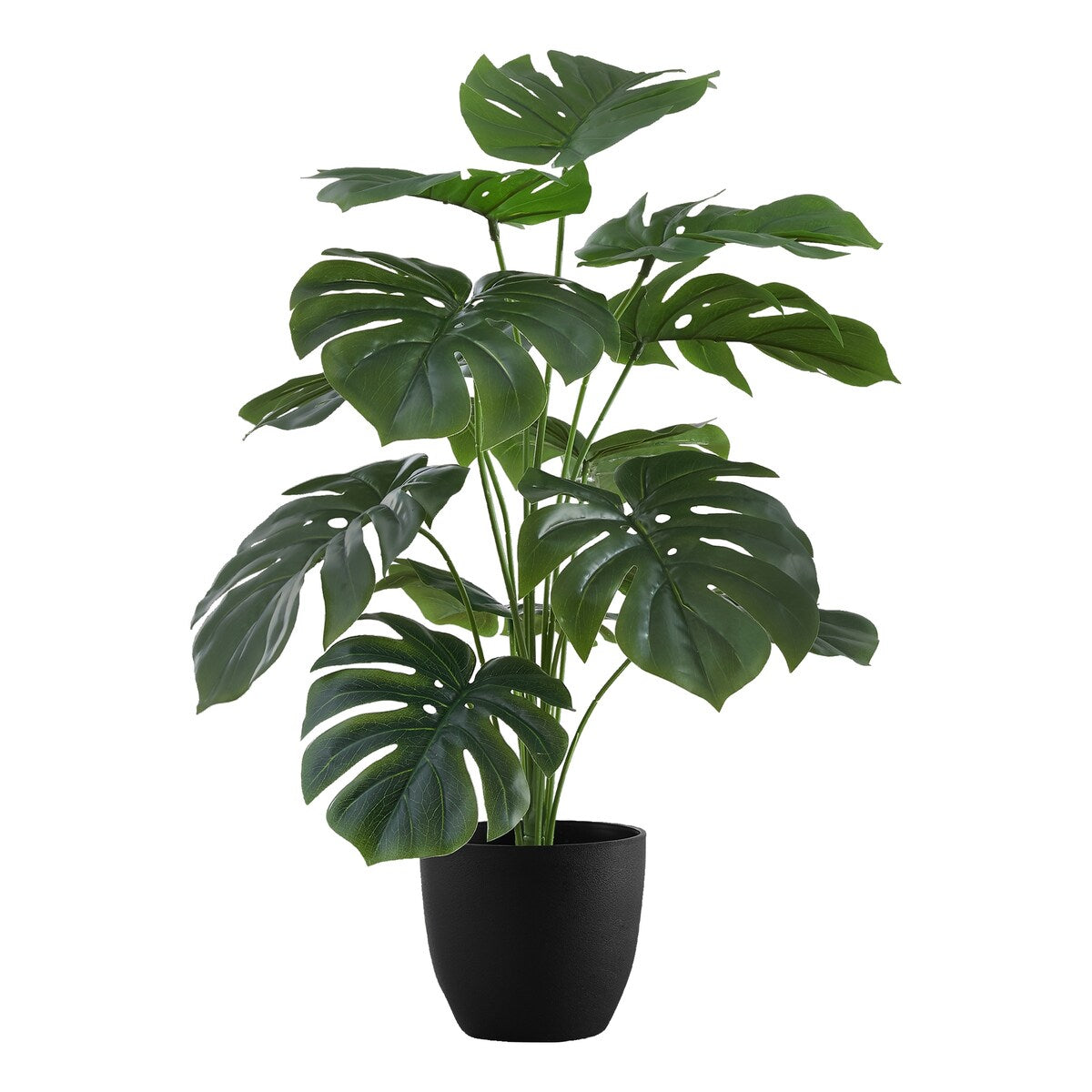 Artificial Plant, 24 Tall, Monstera, Indoor, Faux, Fake, Table, Greenery, Potted, Real Touch, Decorative, Green Leaves