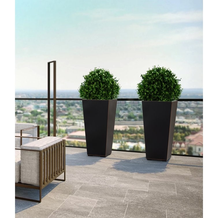 Metallic Heavy Planter for Outdoor Plants Tall and Long Metal Divider Planter Box