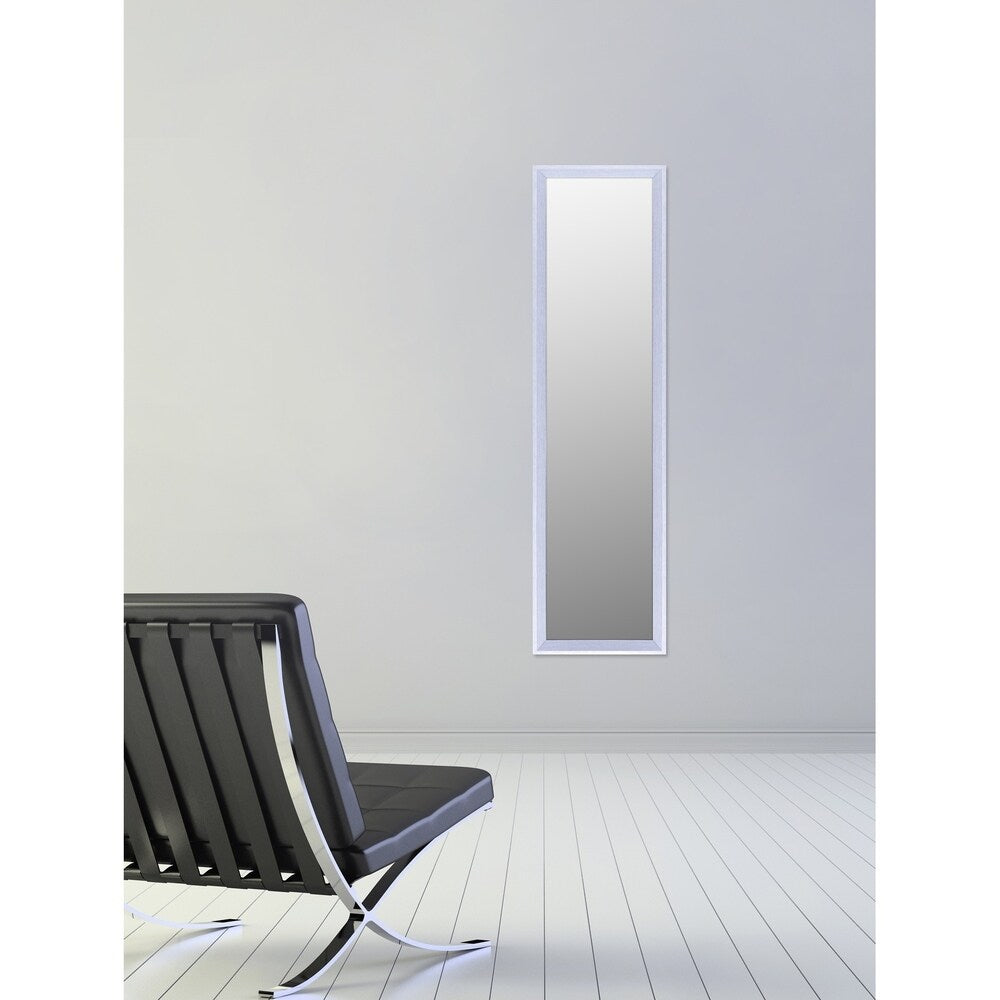 49.5x13.5 Inch Tall Wall And Door Dressing Full Length Mirror - White Washed