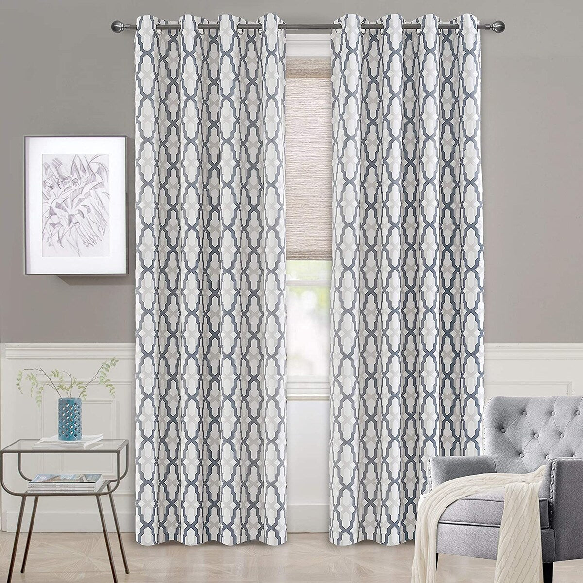 DriftAway Mason/Geo Thermal Insulated Blackout Grommet Window Curtain Panel