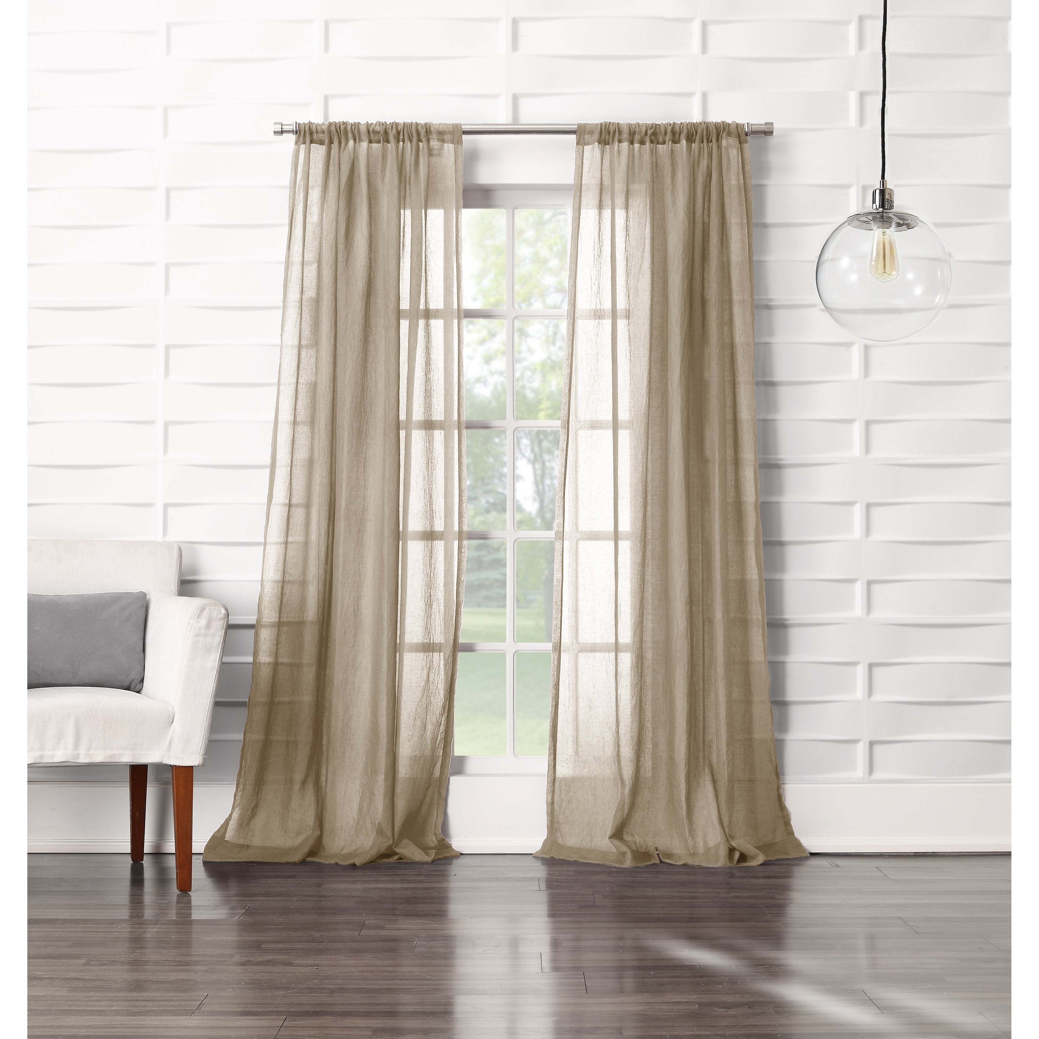 No. 918 Ladonna Crushed Texture Semi-Sheer Rod Pocket Curtain Panel, Single Panel