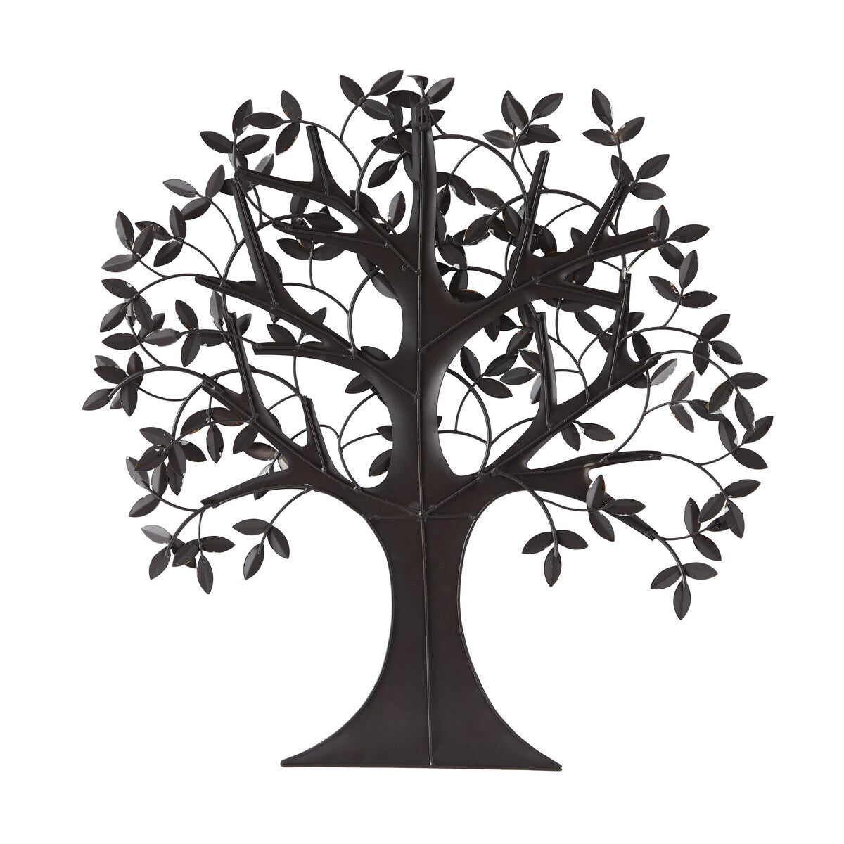 Metal Tree Indoor Outdoor Home Wall Decor with Leaves - Brown - Roche River Decor