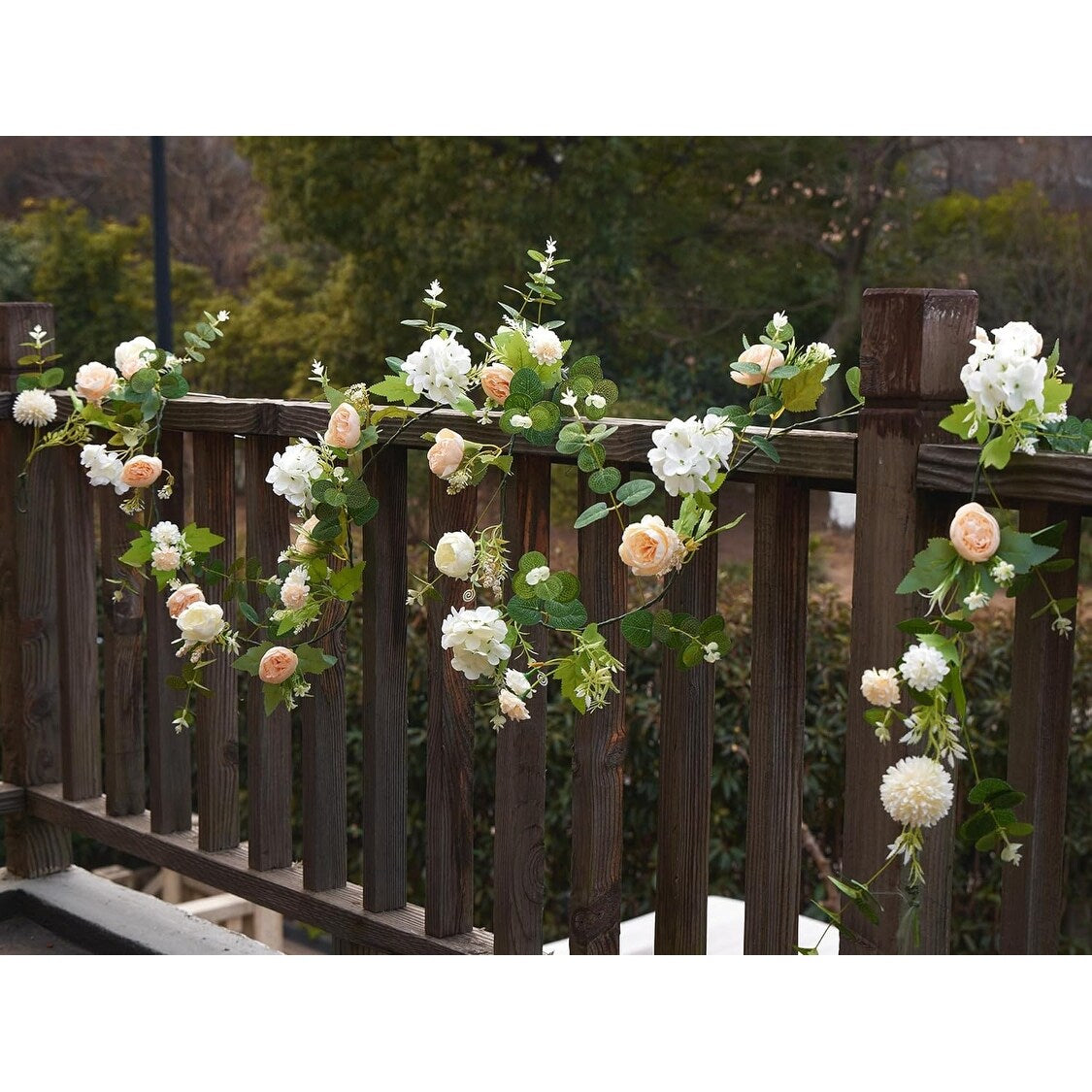 5.9Ft Eucalyptus Garland, Artificial Fake Flower Greenery Garland