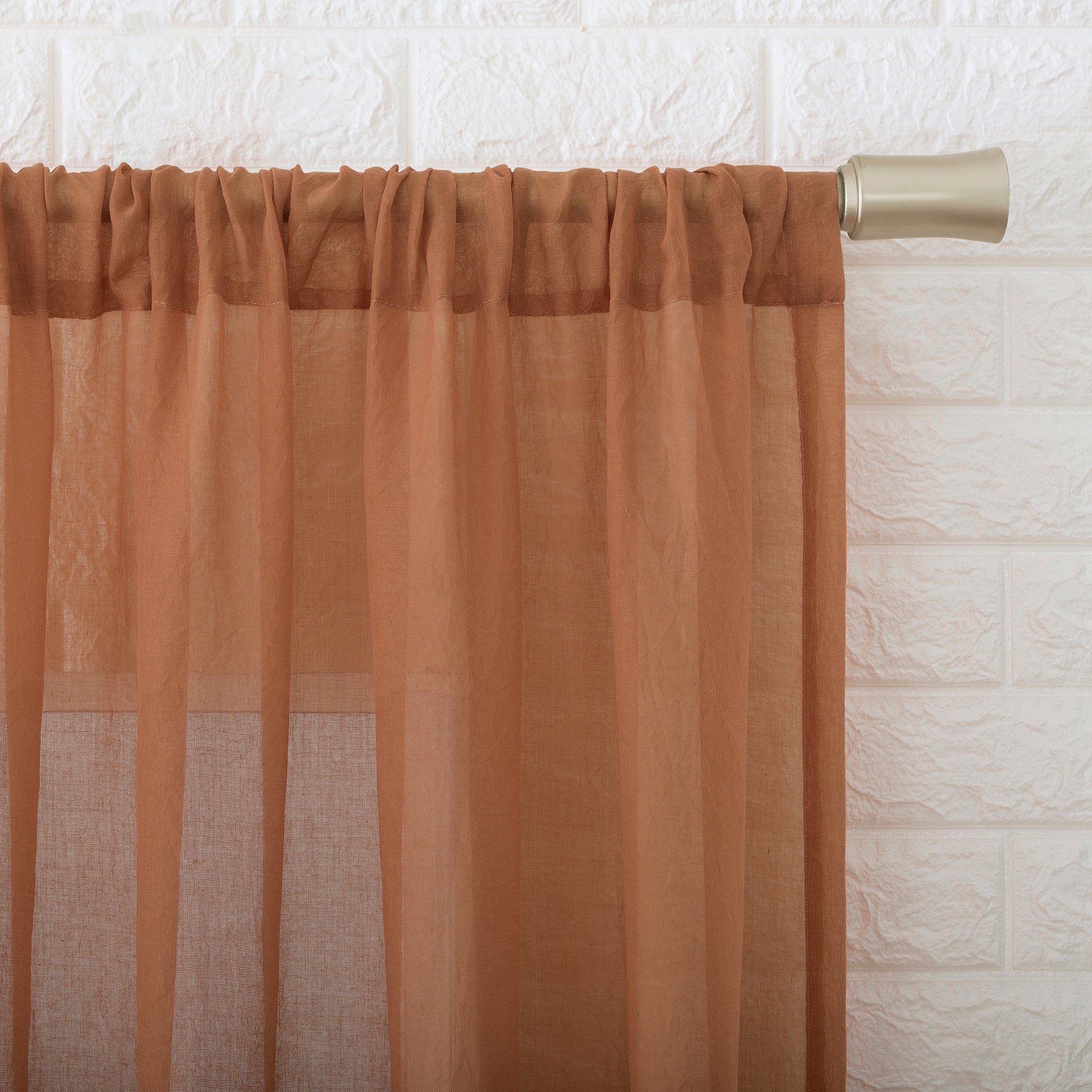 No. 918 Ladonna Crushed Texture Semi-Sheer Rod Pocket Curtain Panel, Single Panel