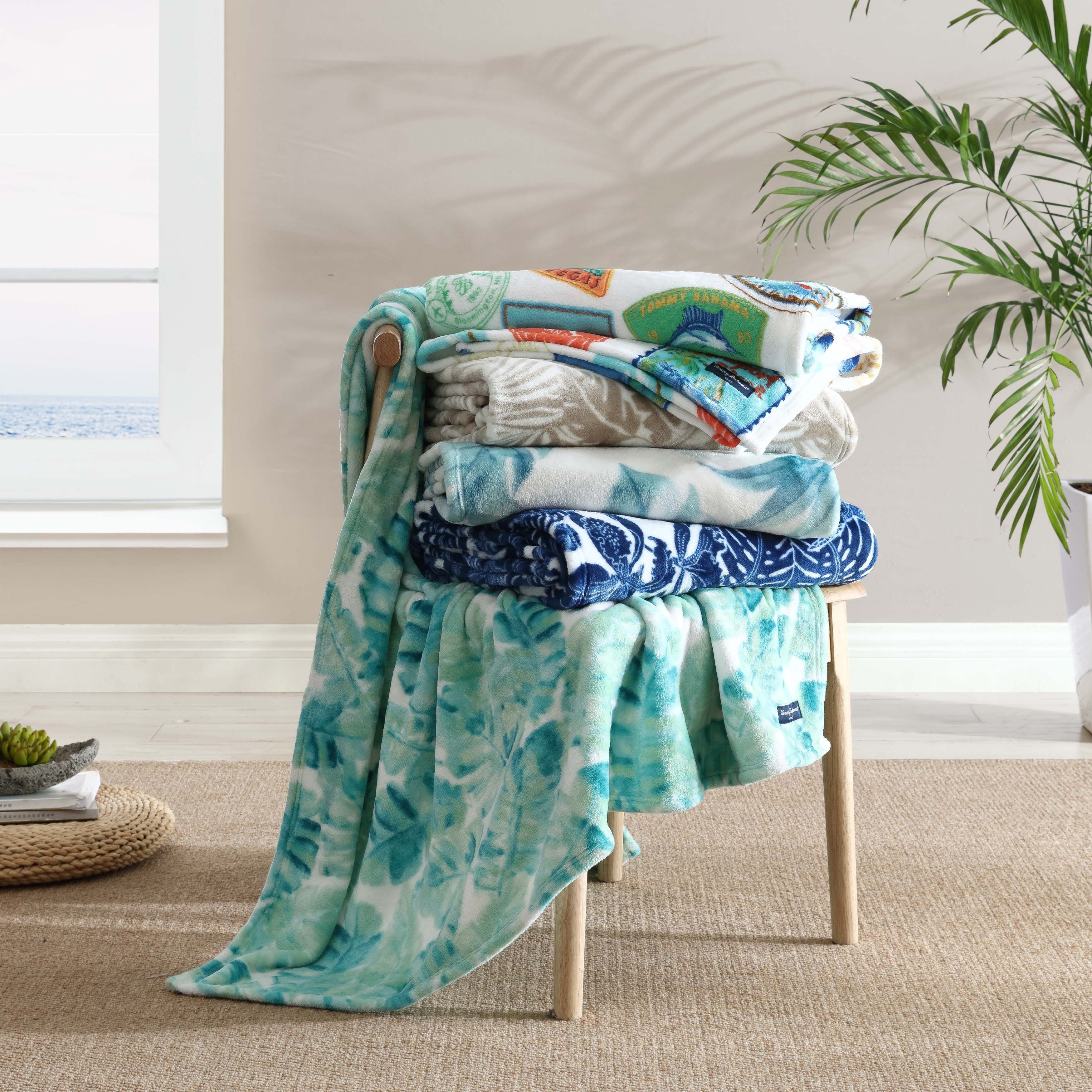 Tommy Bahama Printed Ultra Soft Plush Fleece Throw Blanket