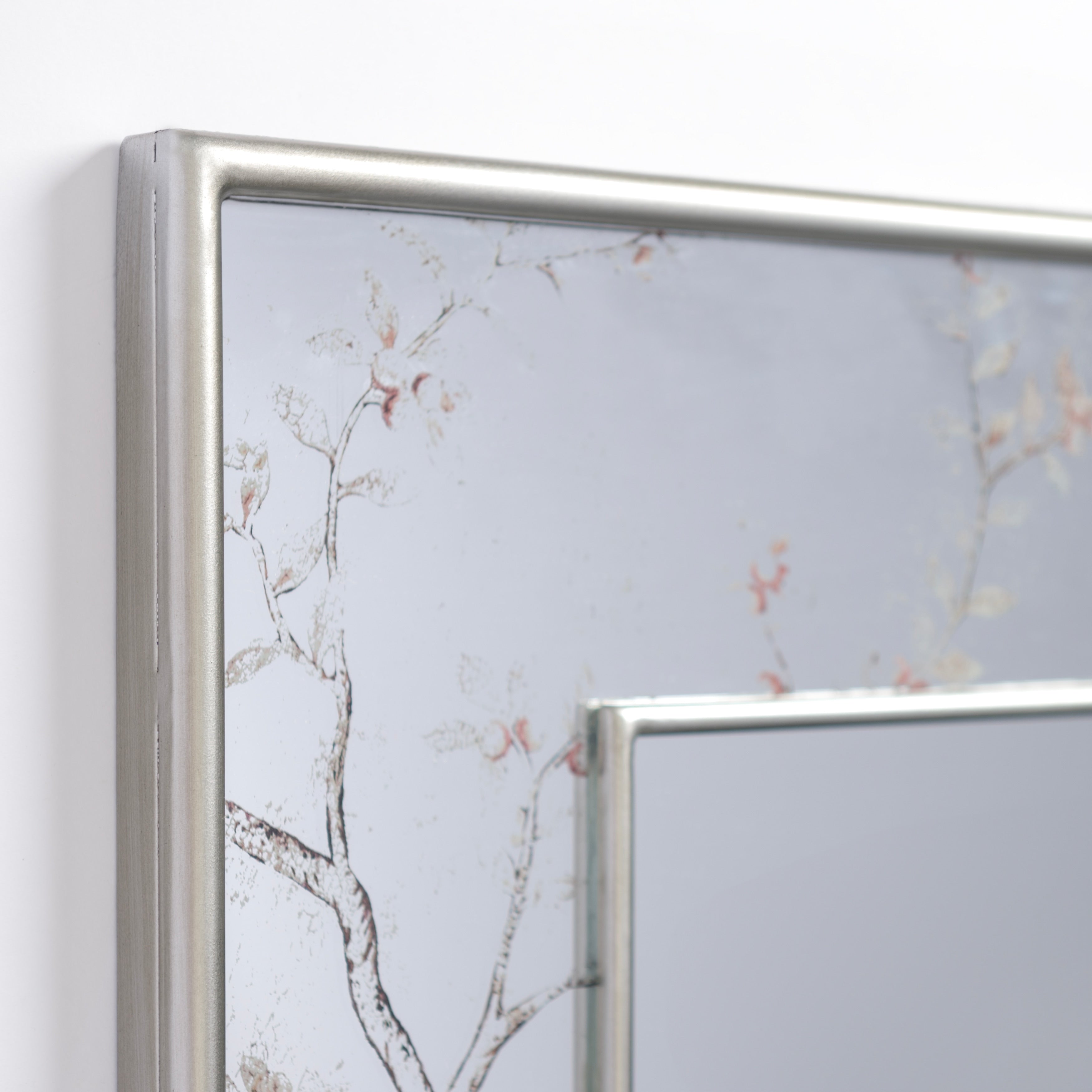 Silver Birds and Branches Wall Mirror