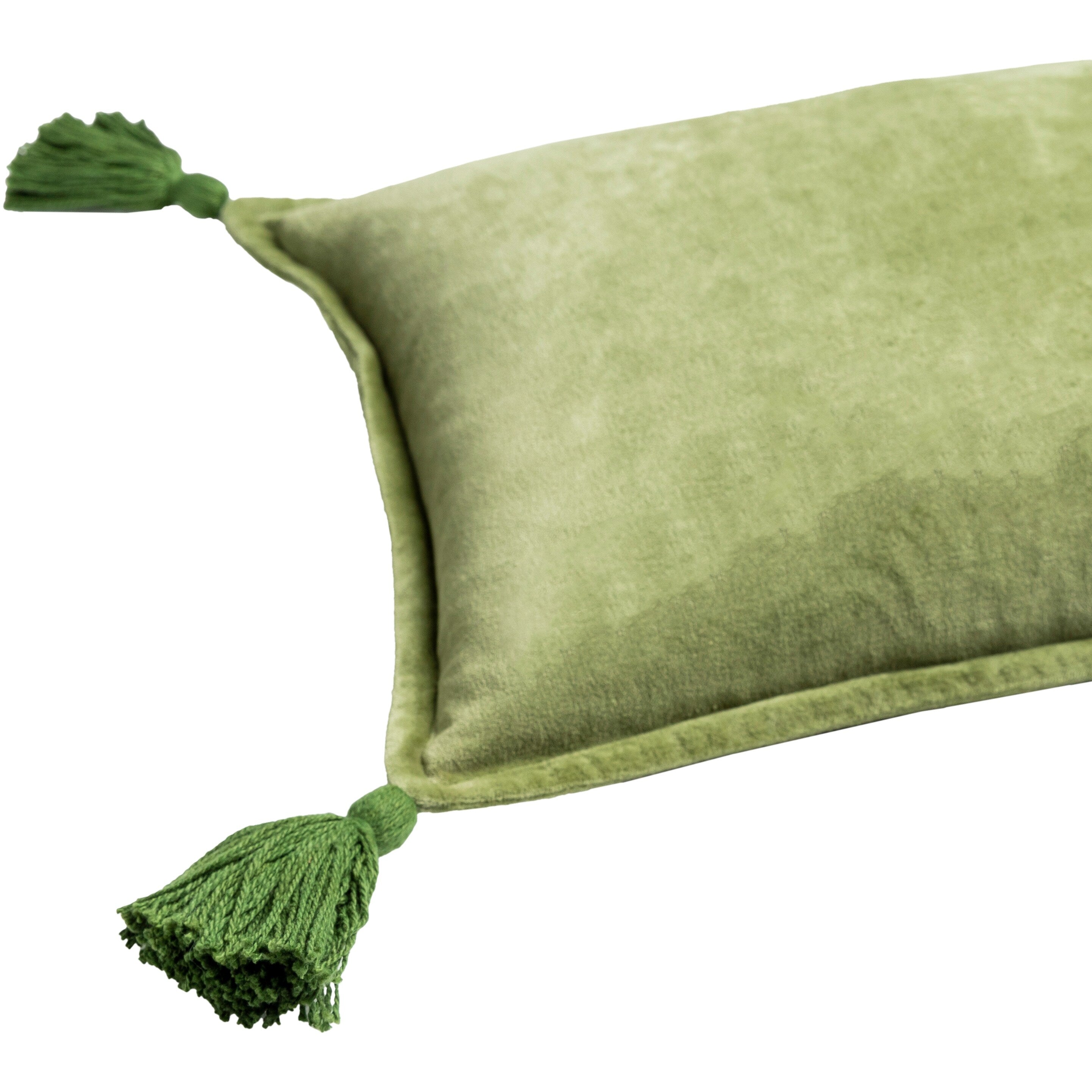 Cassain Velvet Lumbar Pillow with Tassels