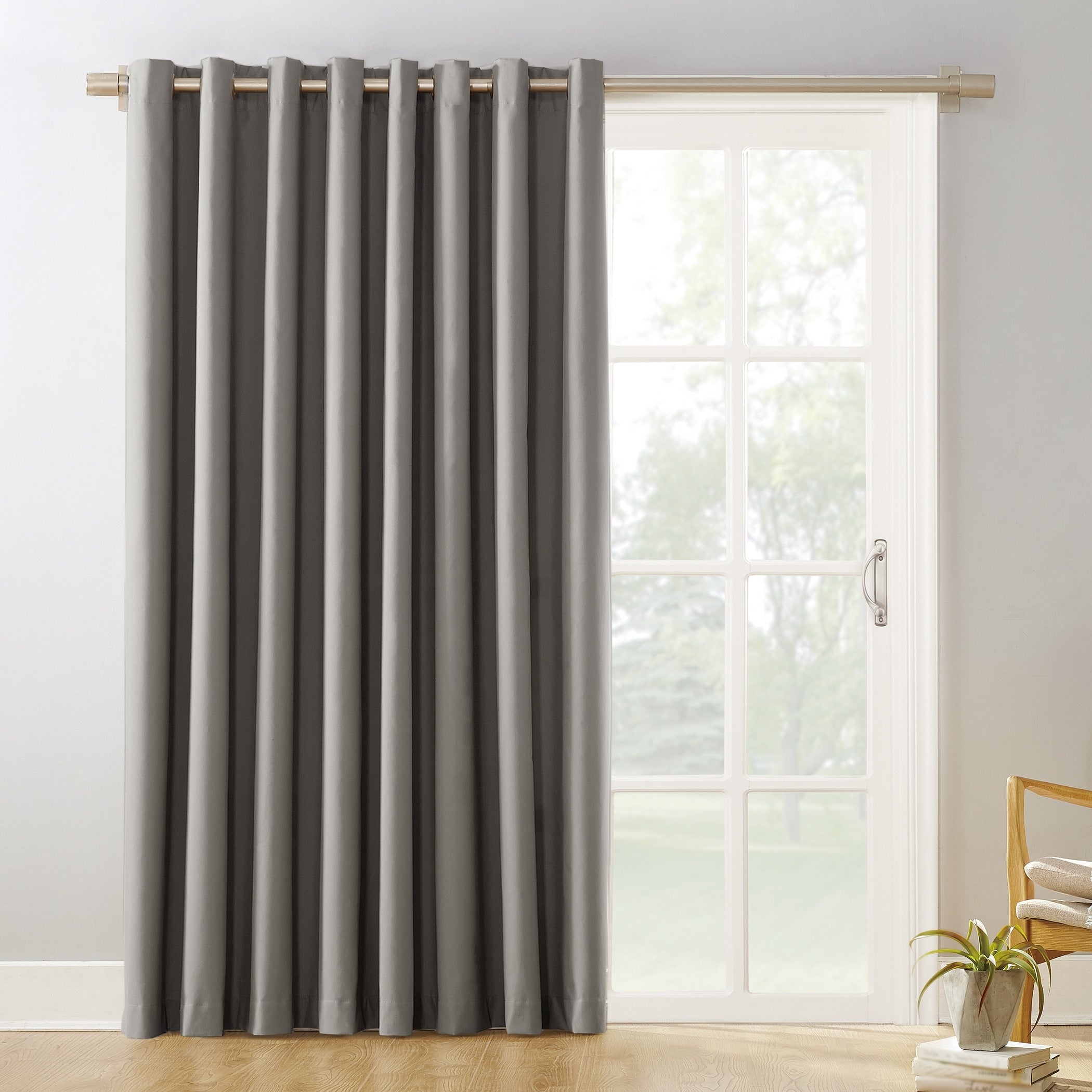 Sun Zero Hayden Patio Extra-Wide Blackout Grommet Sliding Patio Door Curtain Panel, Single Panel