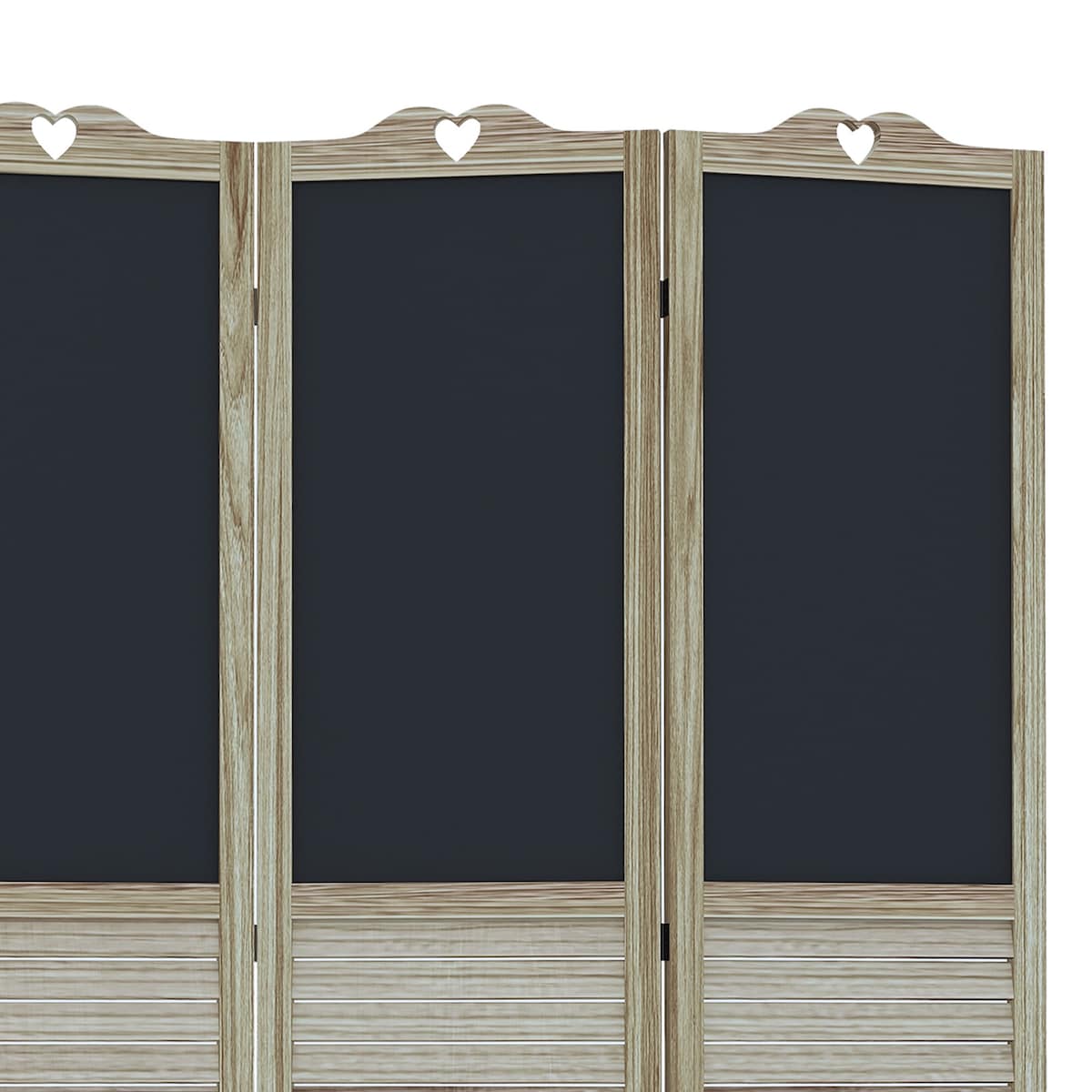 4-Panel Folding Room Divider with Blackboard, 5.5 Ft Tall Freestanding Privacy Screen Panels for Bedroom or Office, White