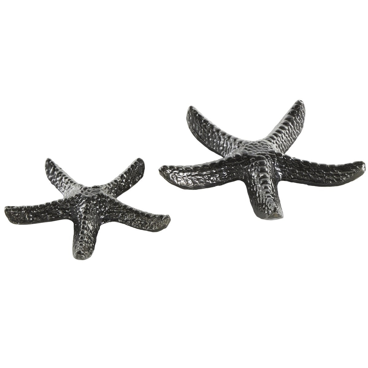 Aluminum Metal Starfish Bubble Textured Decorative Sculpture - Set of 2 Black - Roche River Decor