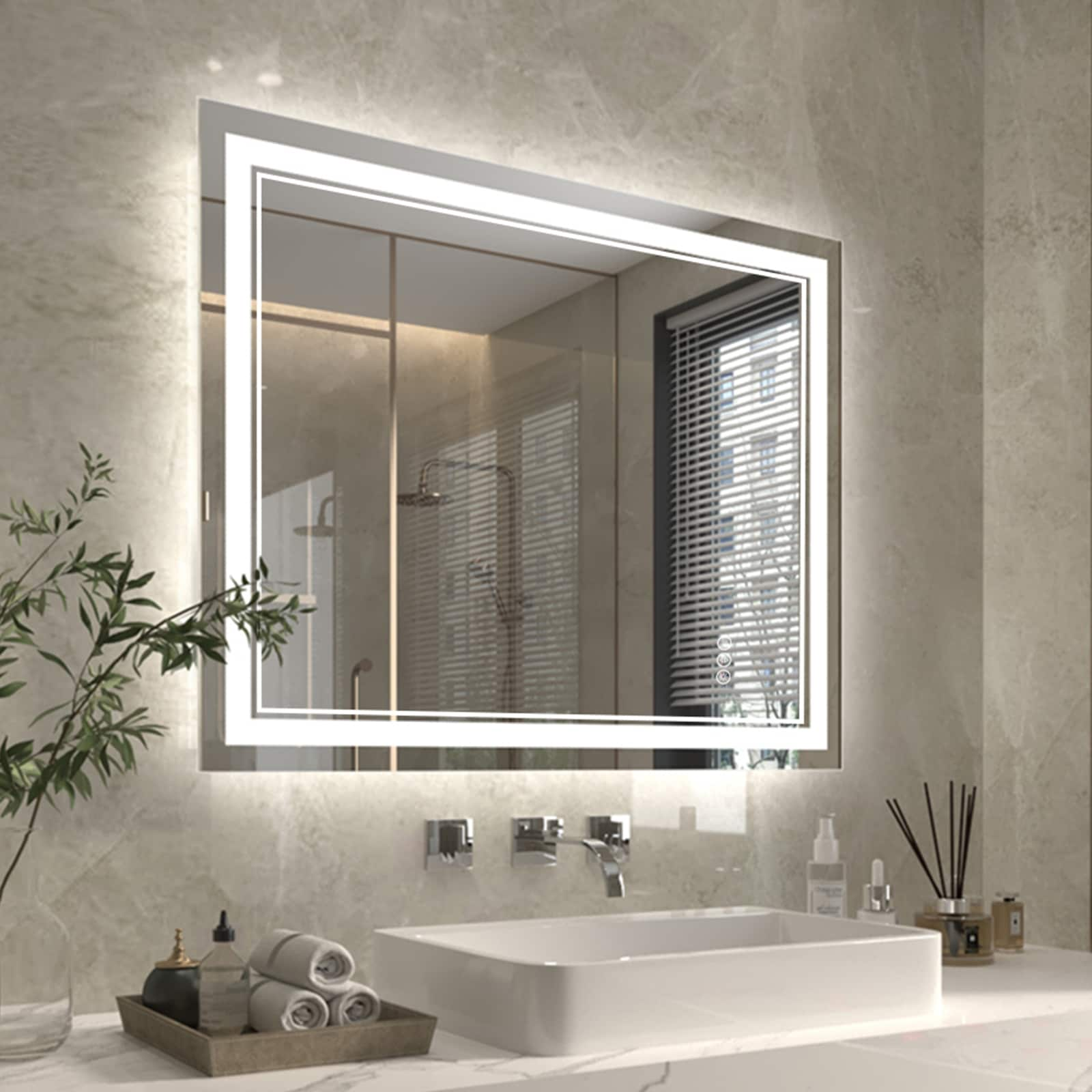 ExBrite Anti-Fog LED Bathroom Mirror with Endless Dimming