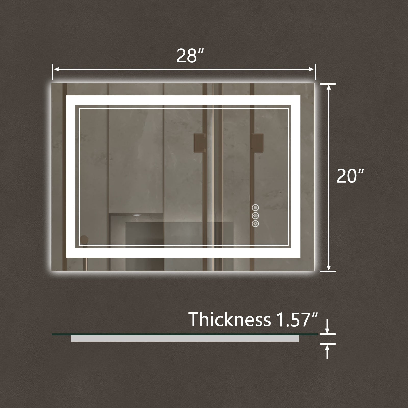 ExBrite Anti-Fog LED Bathroom Mirror with Endless Dimming