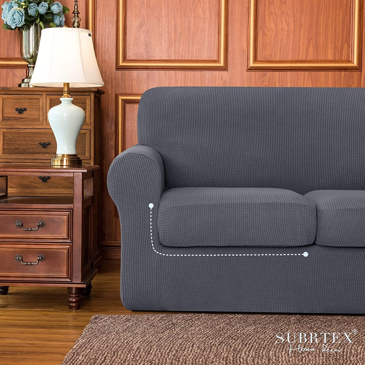 Subrtex Stretch Loveseat Slipcover Cover with 2 Separate Cushion Cover