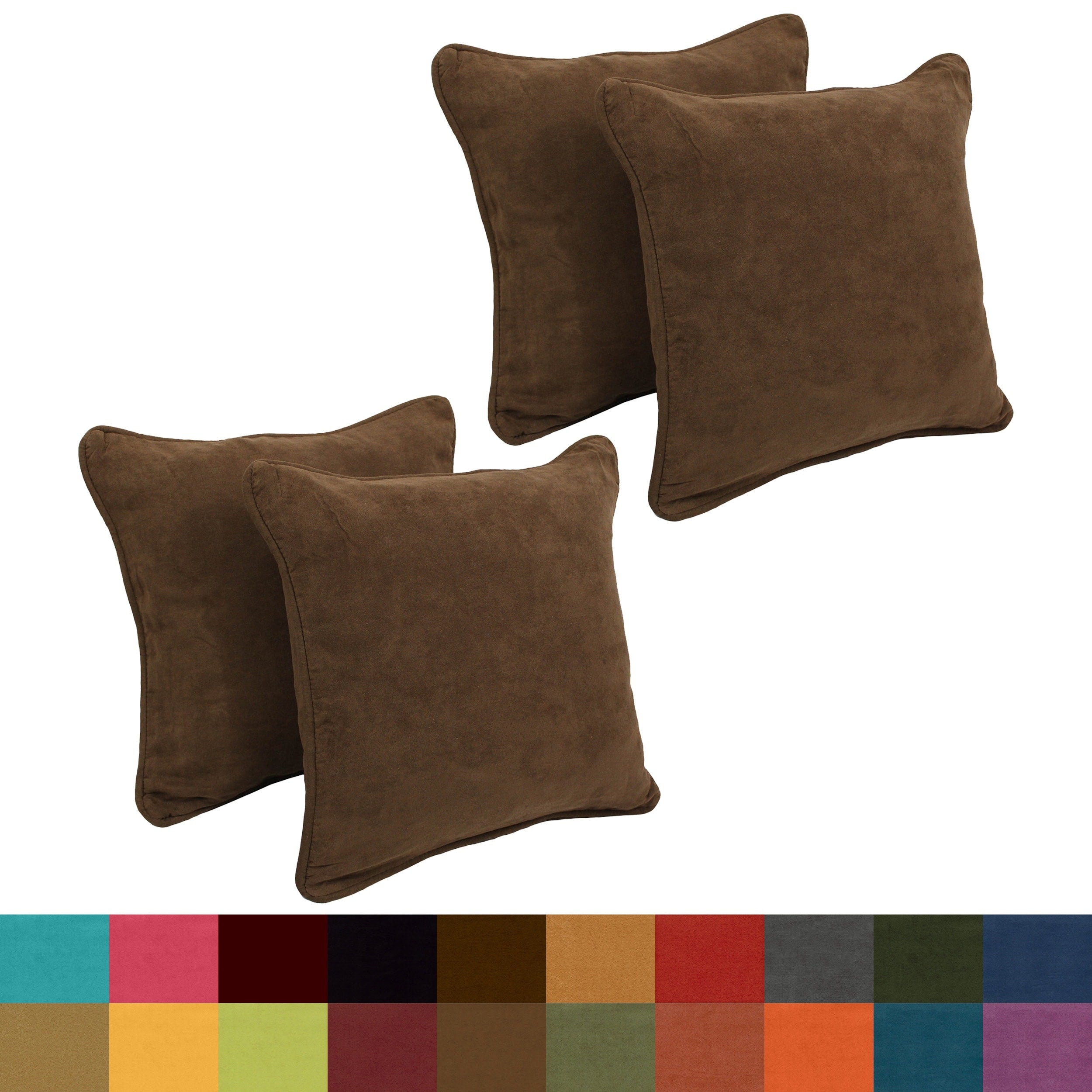 Blazing Needles 18-Inch Microsuede Throw Pillows (Set of 4)