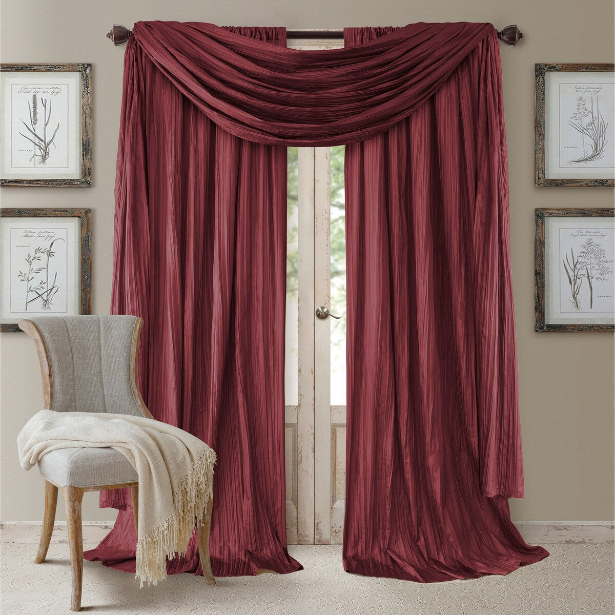 Elrene Athena Rod Pocket Curtain Panel Set of 3