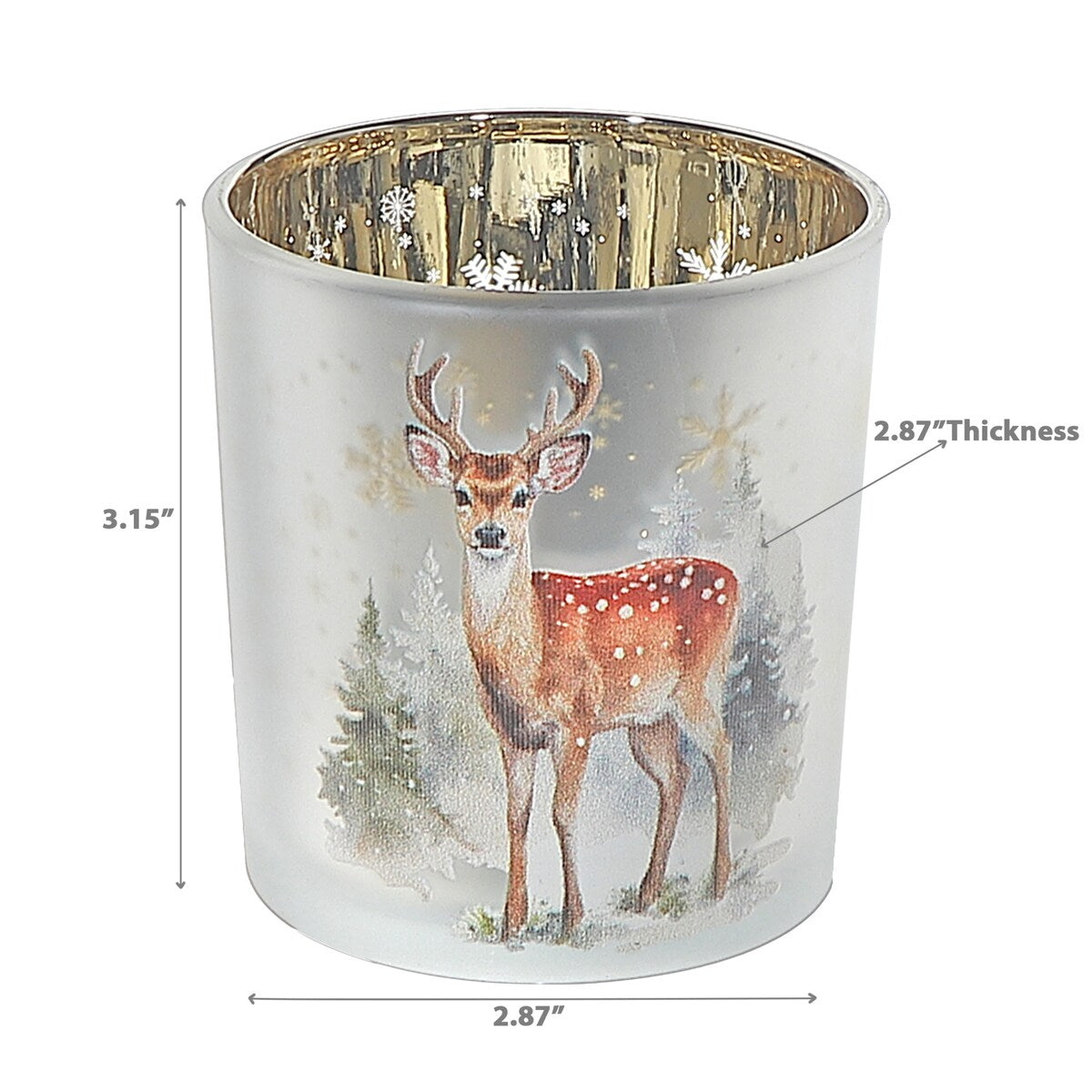 Glass Candleholder Deer Small - Set of 2 - Multi