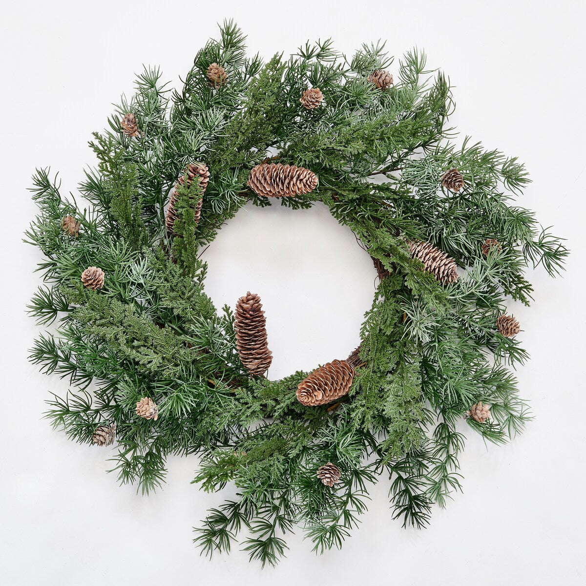 24 Artificial Christmas Pine, Hemlock and Pinecone Wreath - 24