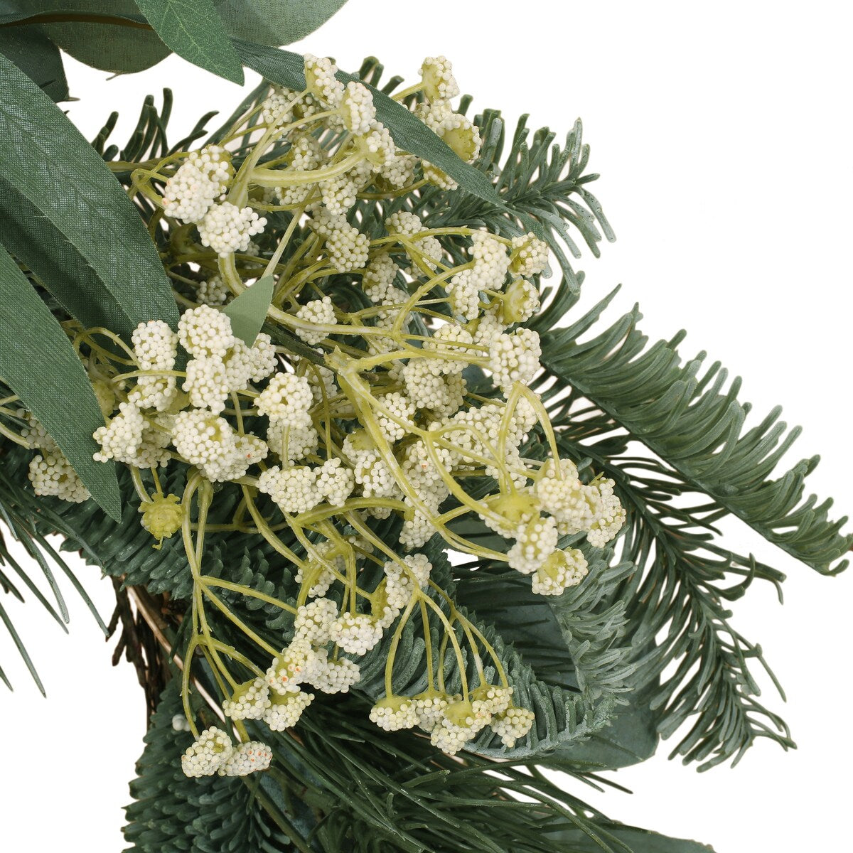 30In Eucalyptus Leaves, Pine Twigs, Stars Wreath - As Picture Show