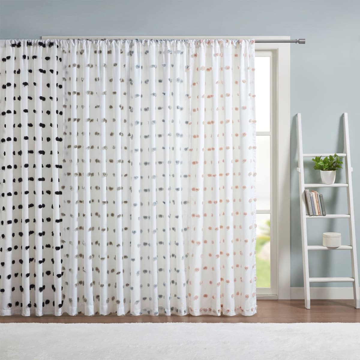 Pom Pom Embellished Curtain Panel(Only 1 Pc Panel)