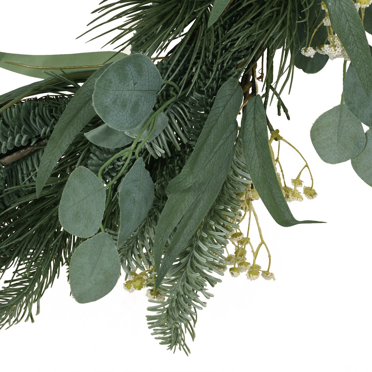 30In Eucalyptus Leaves, Pine Twigs, Stars Wreath - As Picture Show