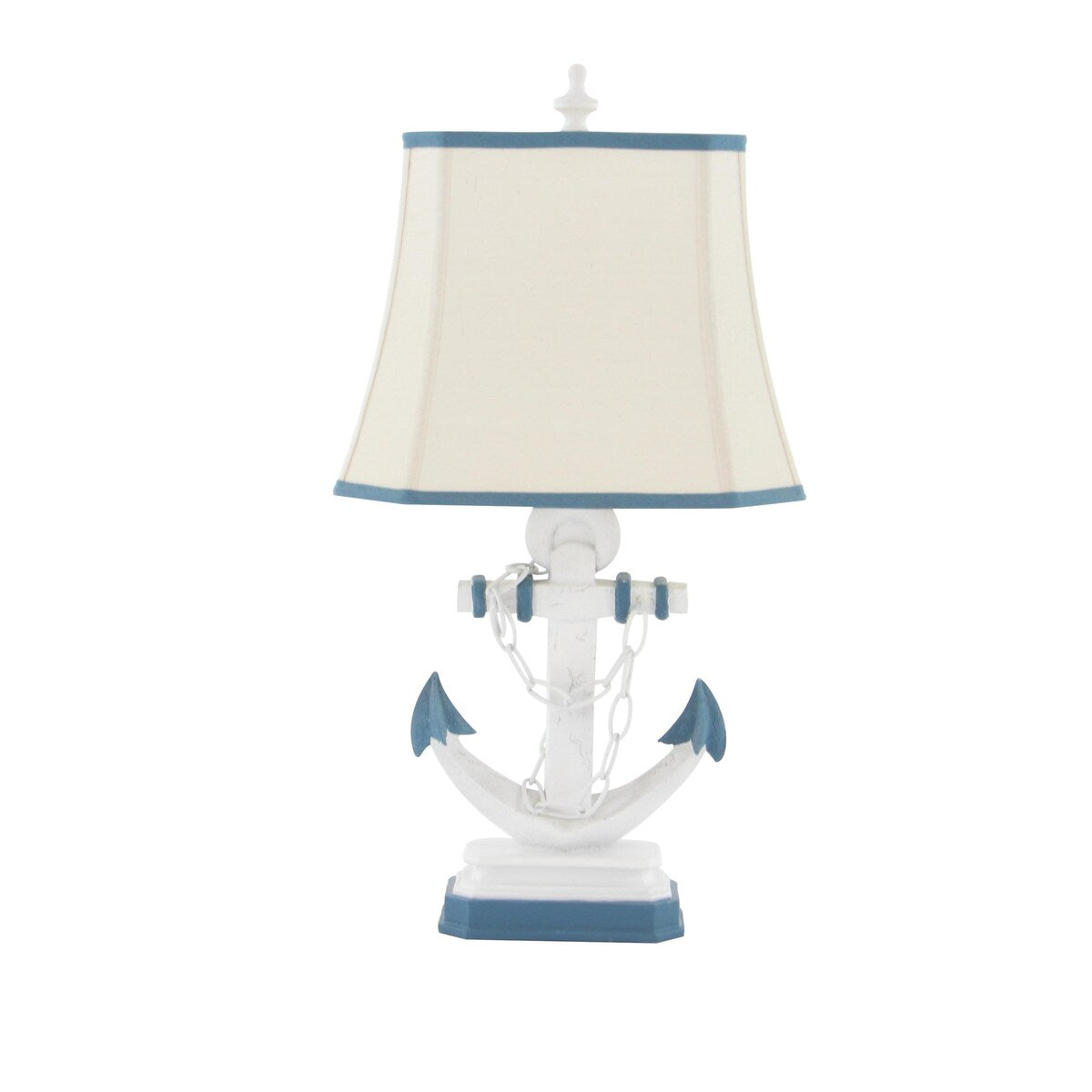 Polystone Anchor Room Table Lamp with Tapered Shade - Set of 2 Blue - Roche River Decor