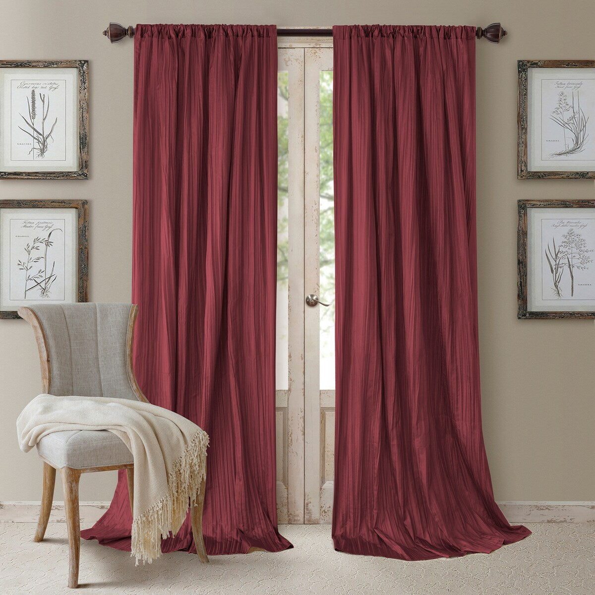 Elrene Athena Rod Pocket Curtain Panel Set of 3