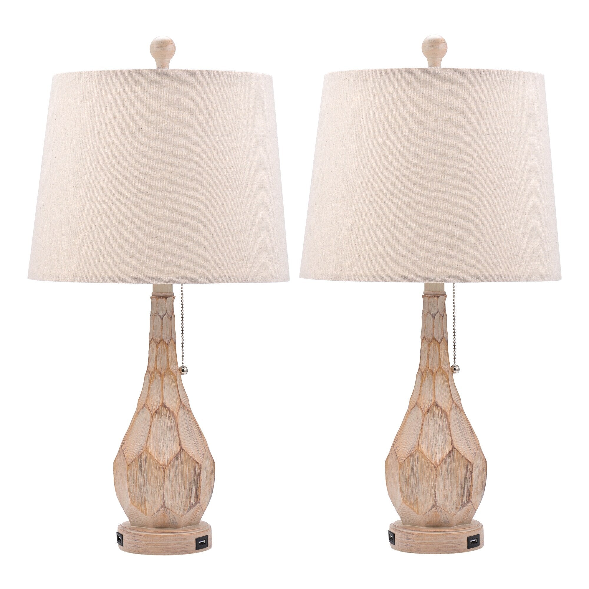 CO-Z Set of 2 Classic Table Lamps with USB Charging Ports