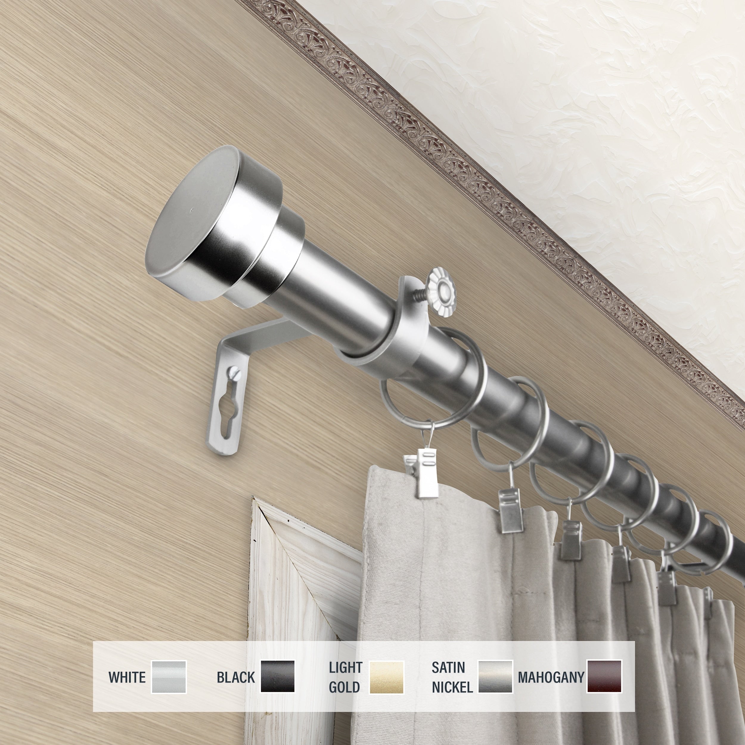 InStyleDesign Beret 1 inch Diameter Adjustable Curtain Rod