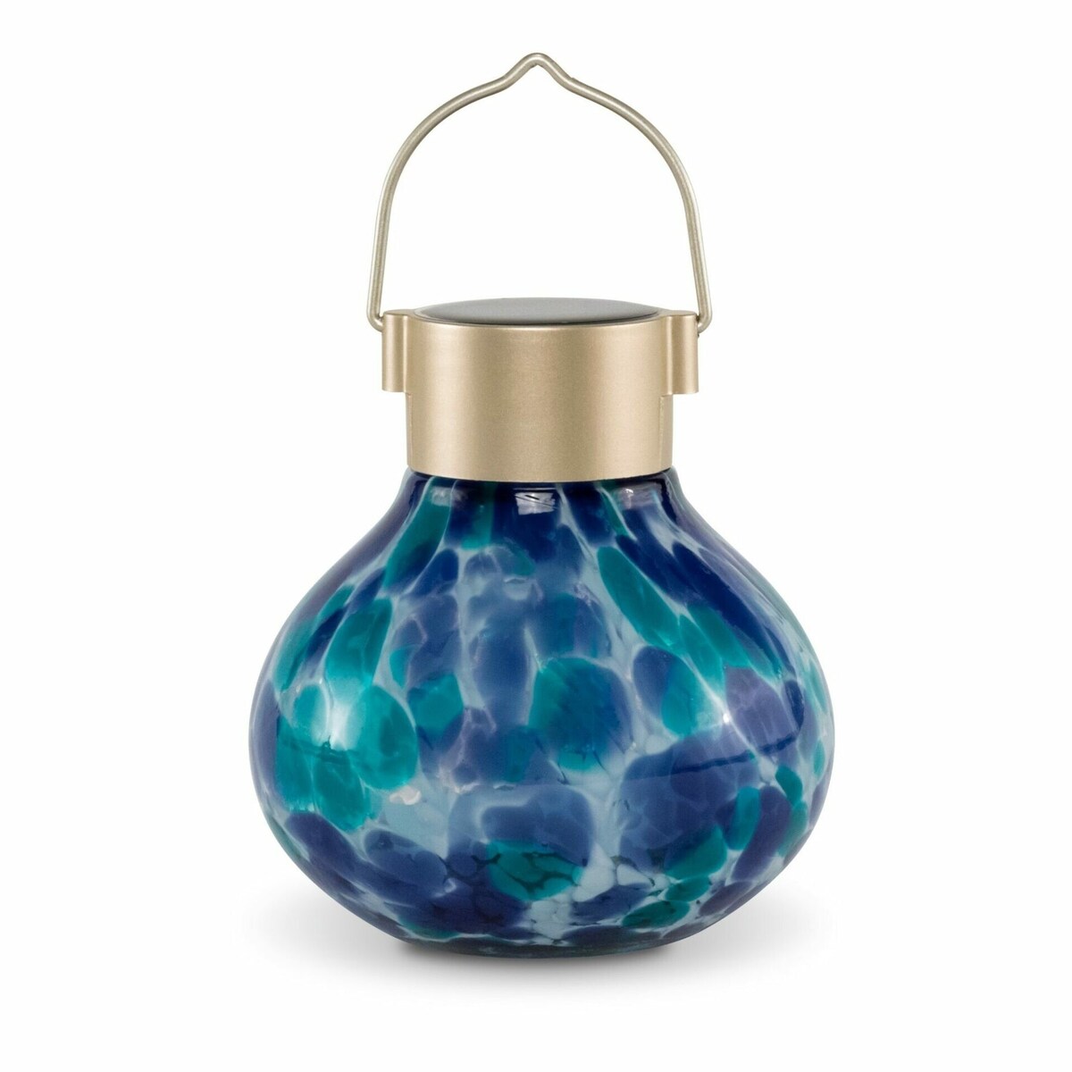 Solar Glass Tea Lantern - Tidal Blue