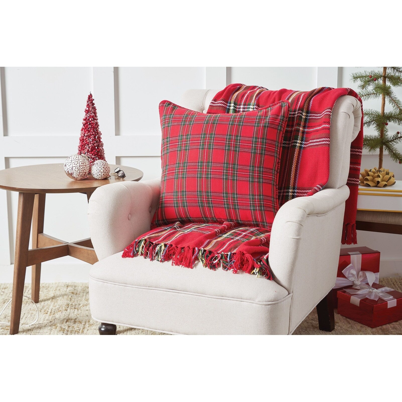 Arlington Plaid Woven Cotton Throw Blanket