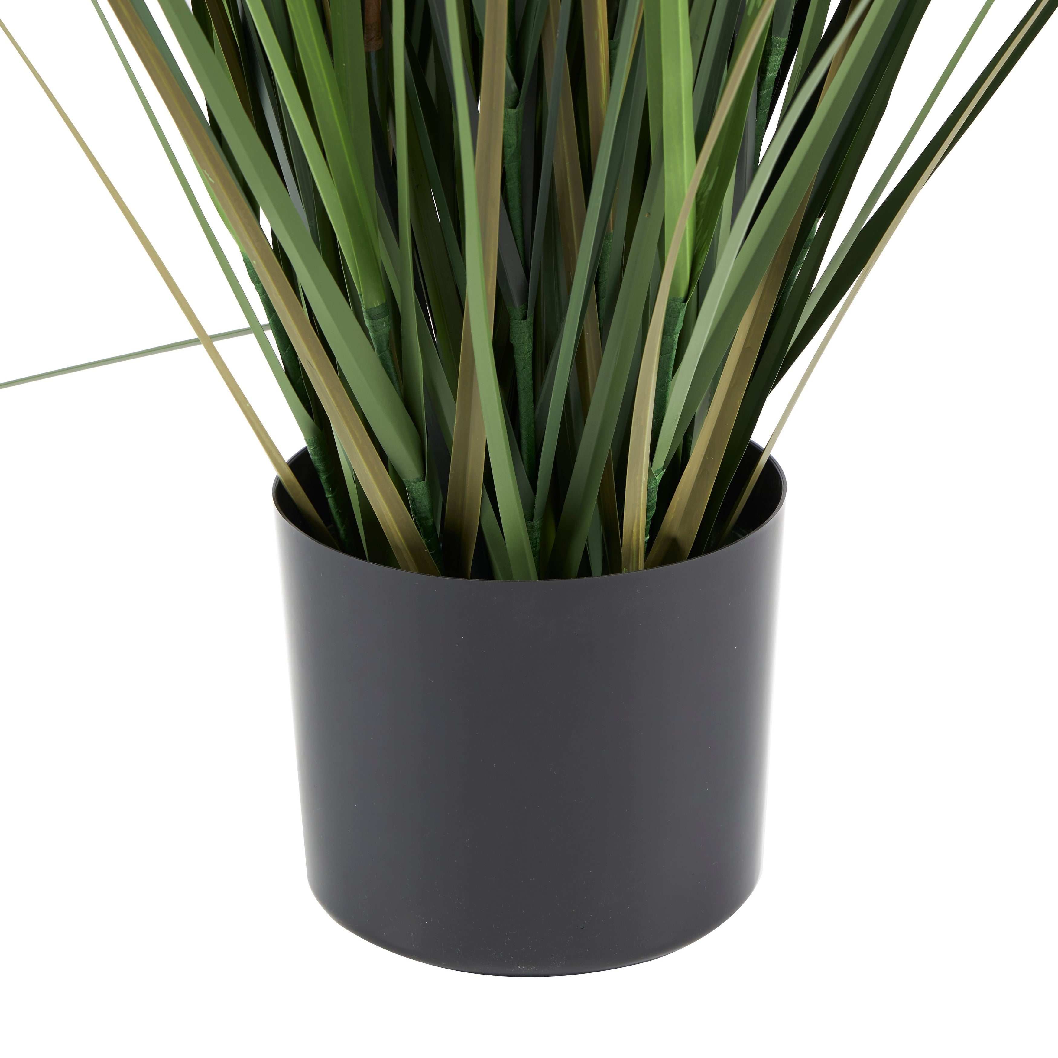 Green Faux Foliage Tall Onion Grass Artificial Plant with Black Plastic Pot