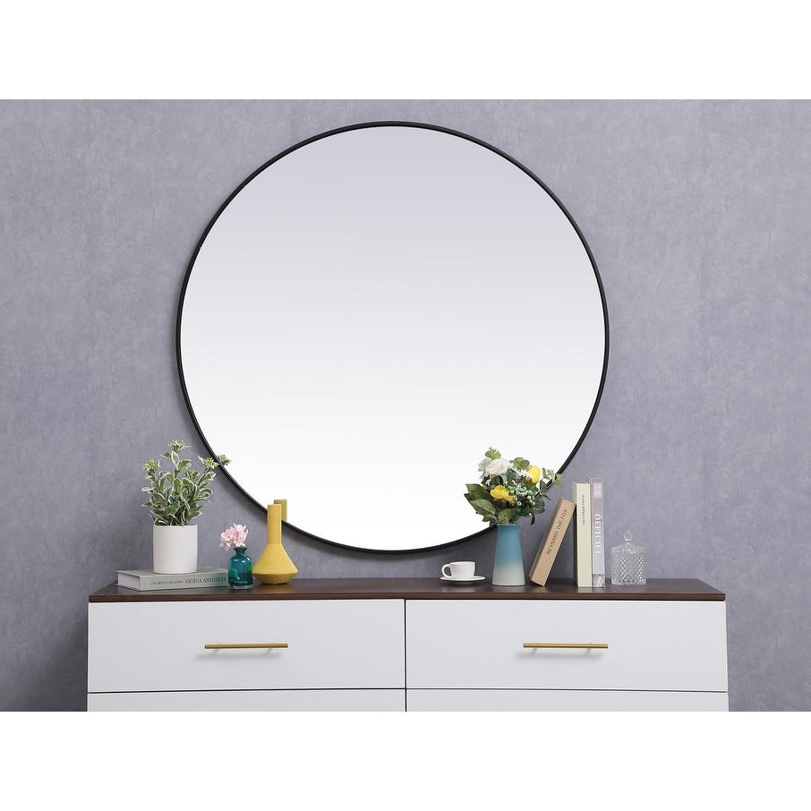 Carson Carrington Labbemala Metal Frame Round Mirror