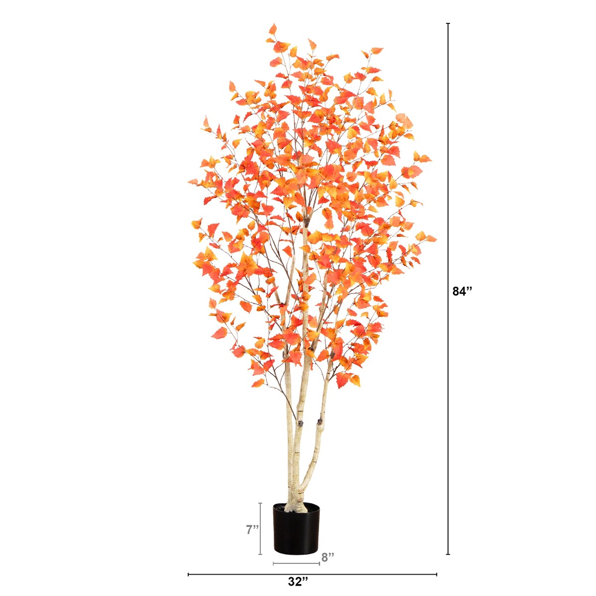 7' Autumn Birch Artificial Fall Tree