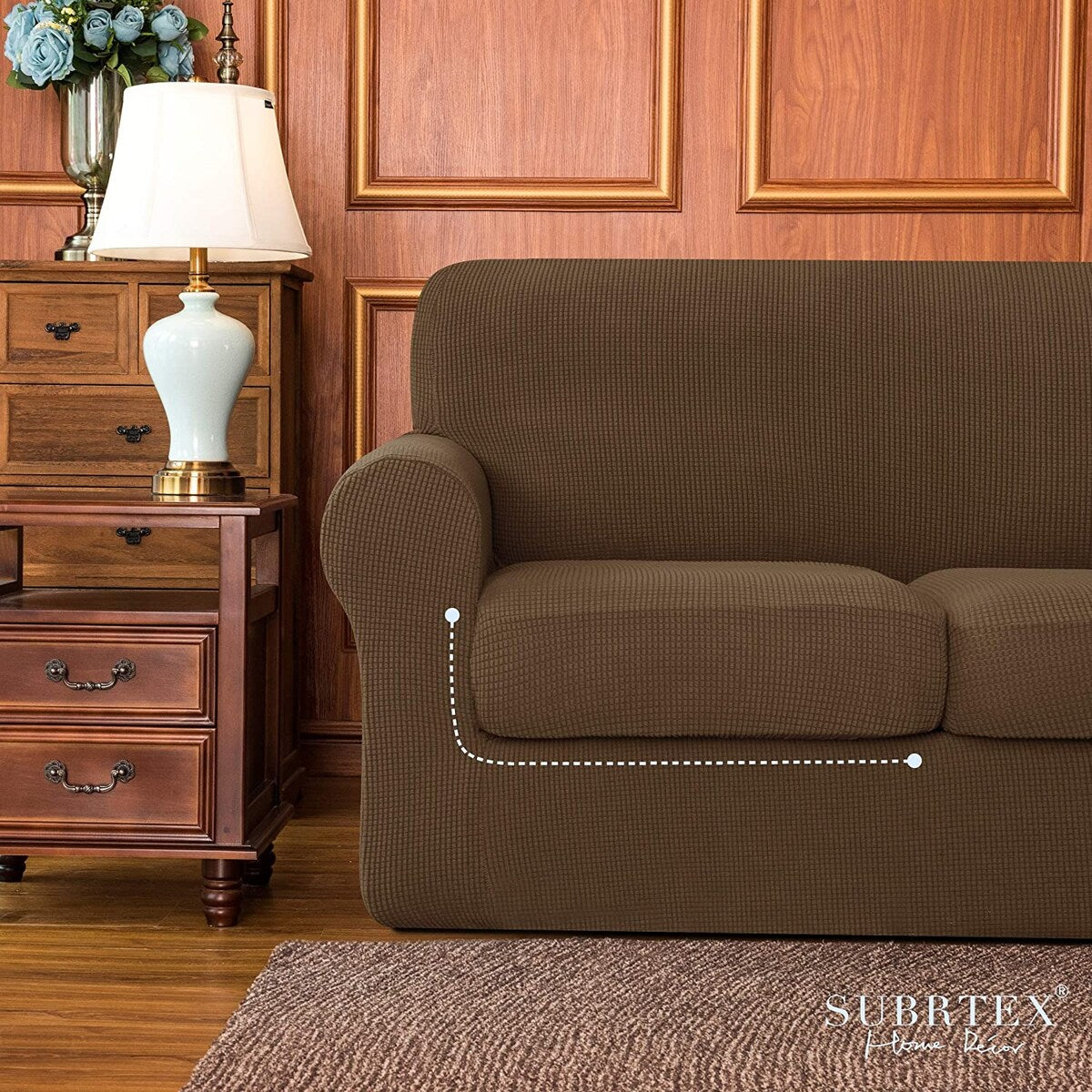 Subrtex Stretch Loveseat Slipcover Cover with 2 Separate Cushion Cover