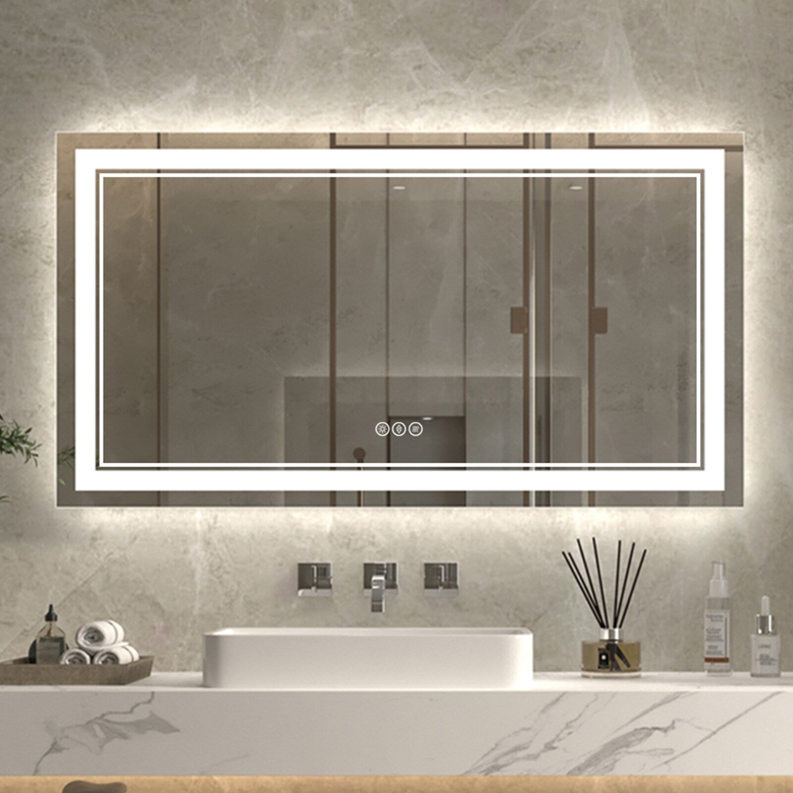 ExBrite Anti-Fog LED Bathroom Mirror with Endless Dimming