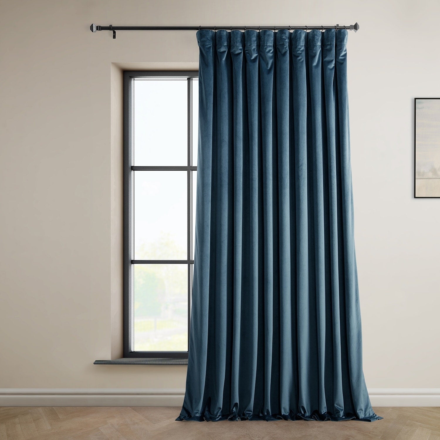 Exclusive Fabrics Extra Wide Heritage Plush Velvet Room Darkening Curtain (1 Panel)