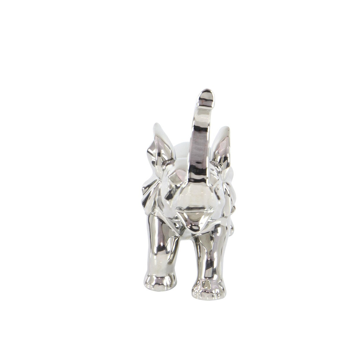 Porcelain Ceramic Elephant Decorative Sculpture - Silver - Roche River Decor