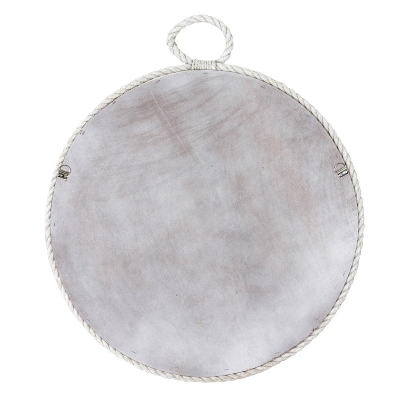 White Manila Rope Round Wall Mirror by East at Main