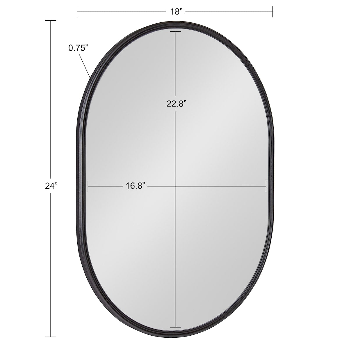 Kate and Laurel Caskill Capsule Framed Wall Mirror