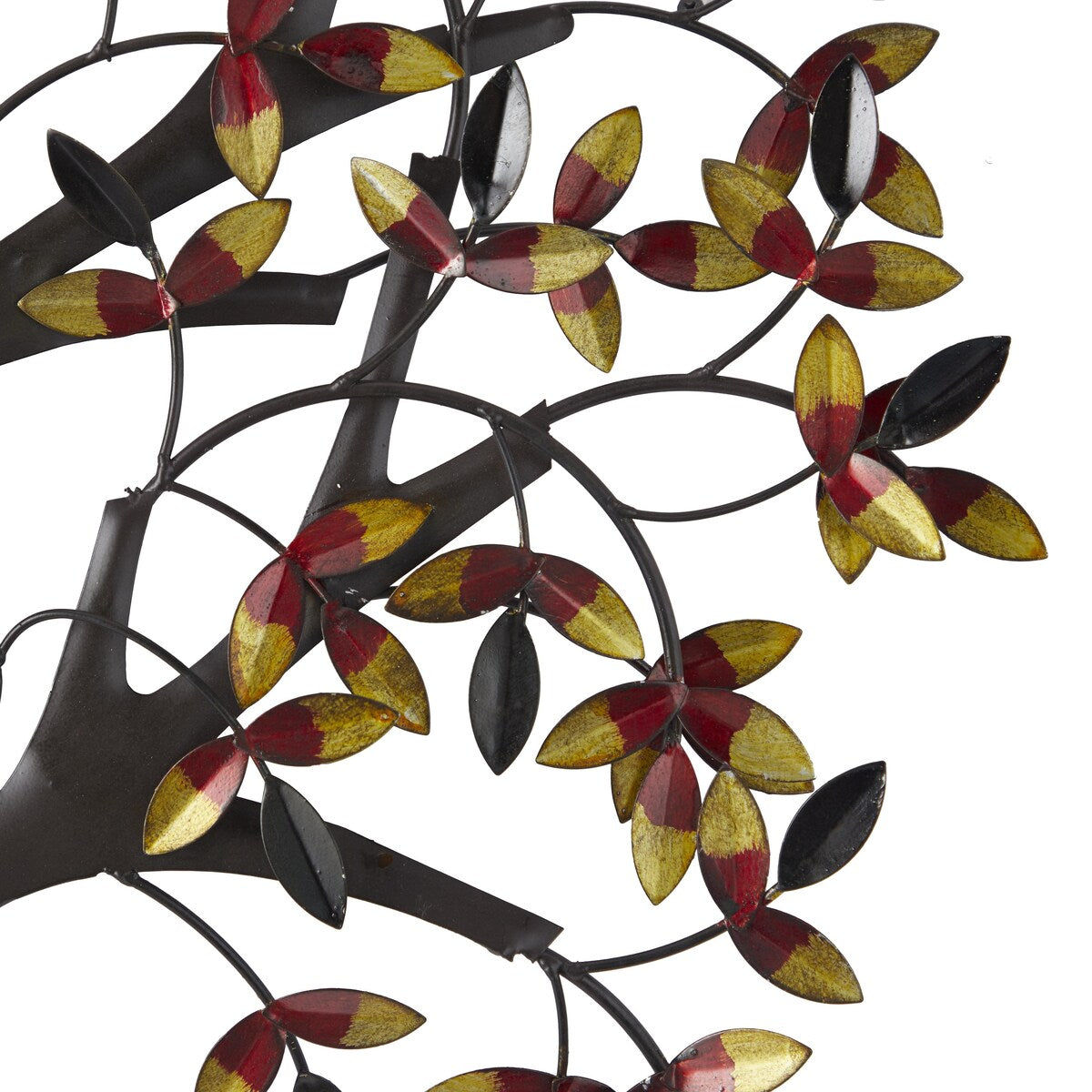 Metal Tree Indoor Outdoor Home Wall Decor with Leaves - Brown - Roche River Decor