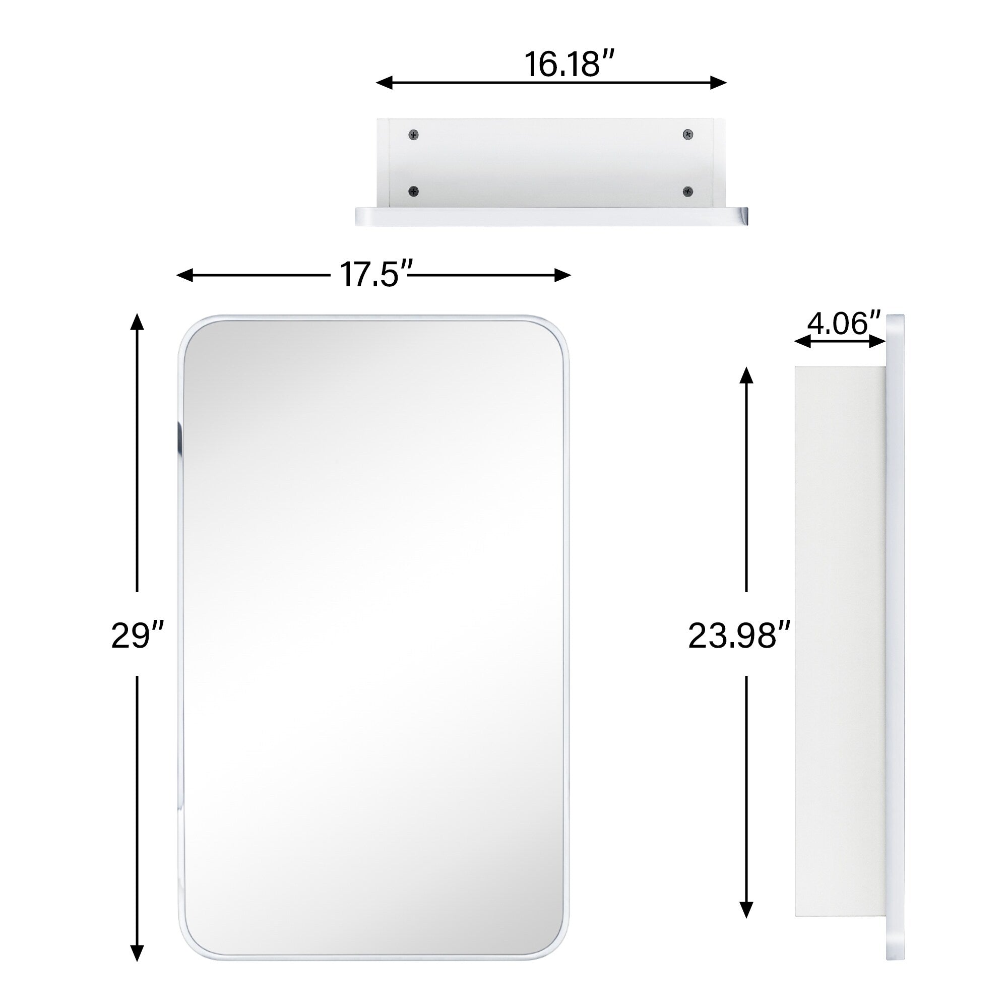 TEHOME Garnes Recessed or Surface Mount Framed Medicine Cabinet with Adjustable Shelves